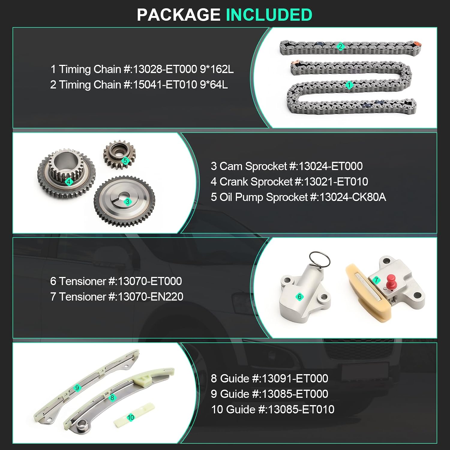 Timing Chain Kit For 2009 For Nissan For Cube,2007 2008 2009 For Nissan For Sentra,2007 2008 2009 For Nissan For Versa 1.8L 2.0L DOHC MR20DE