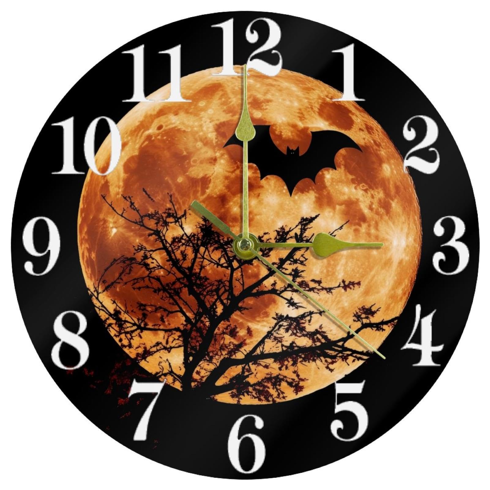 Horloge murale ronde fonctionne avec piles à quartz lune pour maison