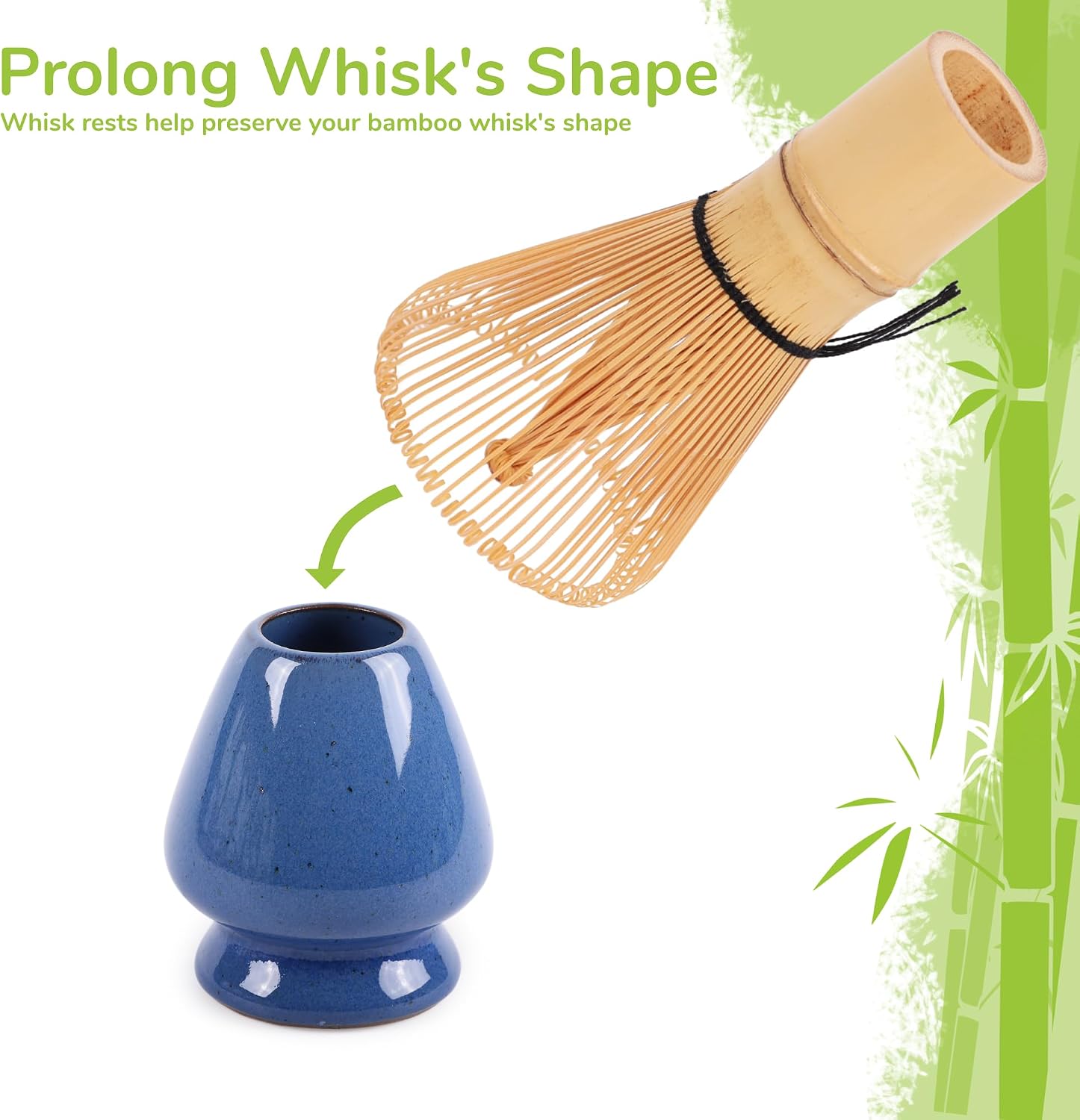BambooMN Matcha Tea Whisk Holder Rest - Medium Blue - 1 Piece