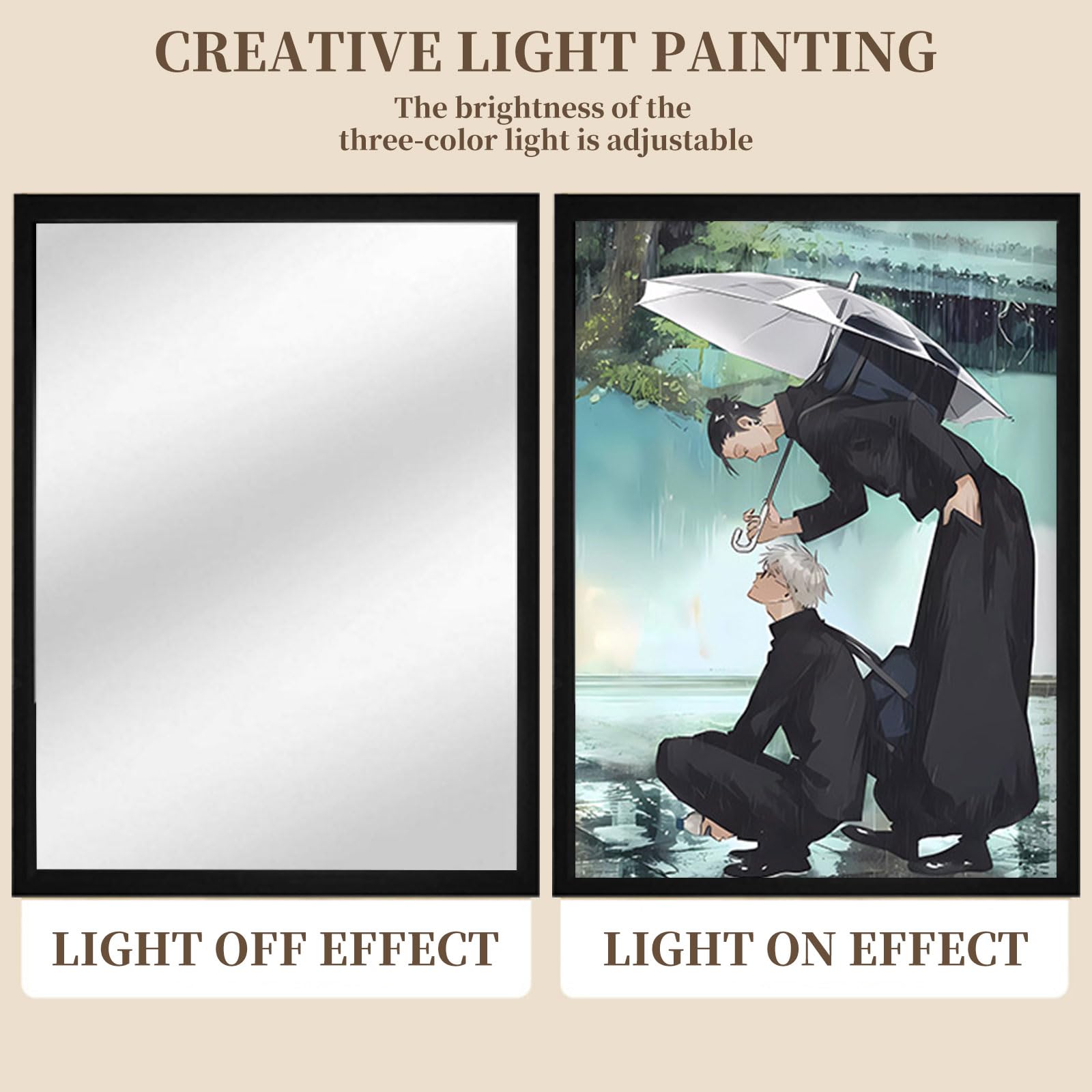 MeYuxg Satoru Gojo Anime, cornice illuminata, cornice a LED anime, lampada giapponese per soggiorno, camera da letto, caffè e cameretta dei bambini (1.2)