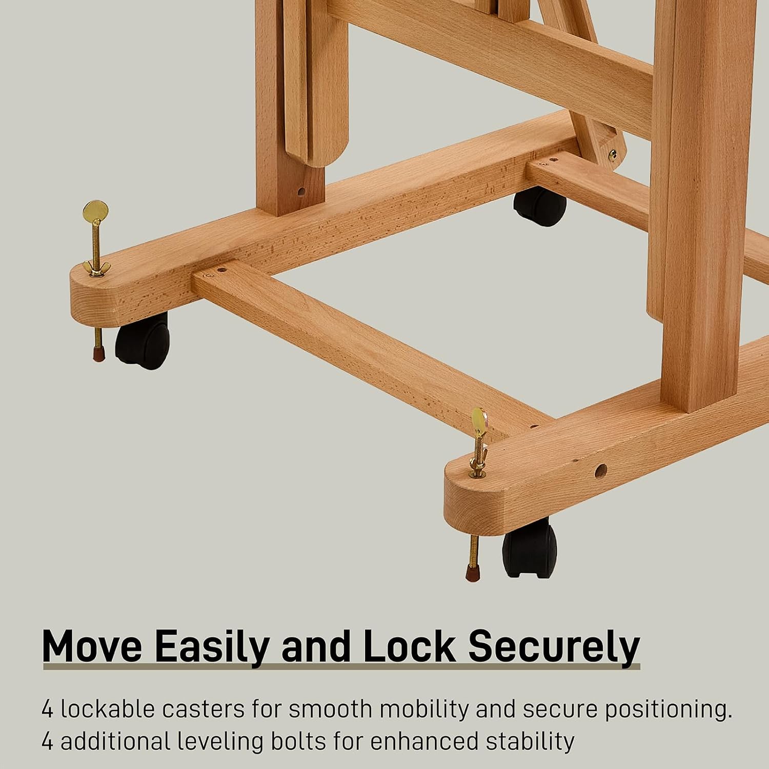 Heavy Duty H Frame Easel for Painting: Professional Beech Wood Artist Easel Stand with Upgrade Hardware- Hold Canvas up to 86”, Extra Large Floor Painting Easel for Adults with 4 Wheels