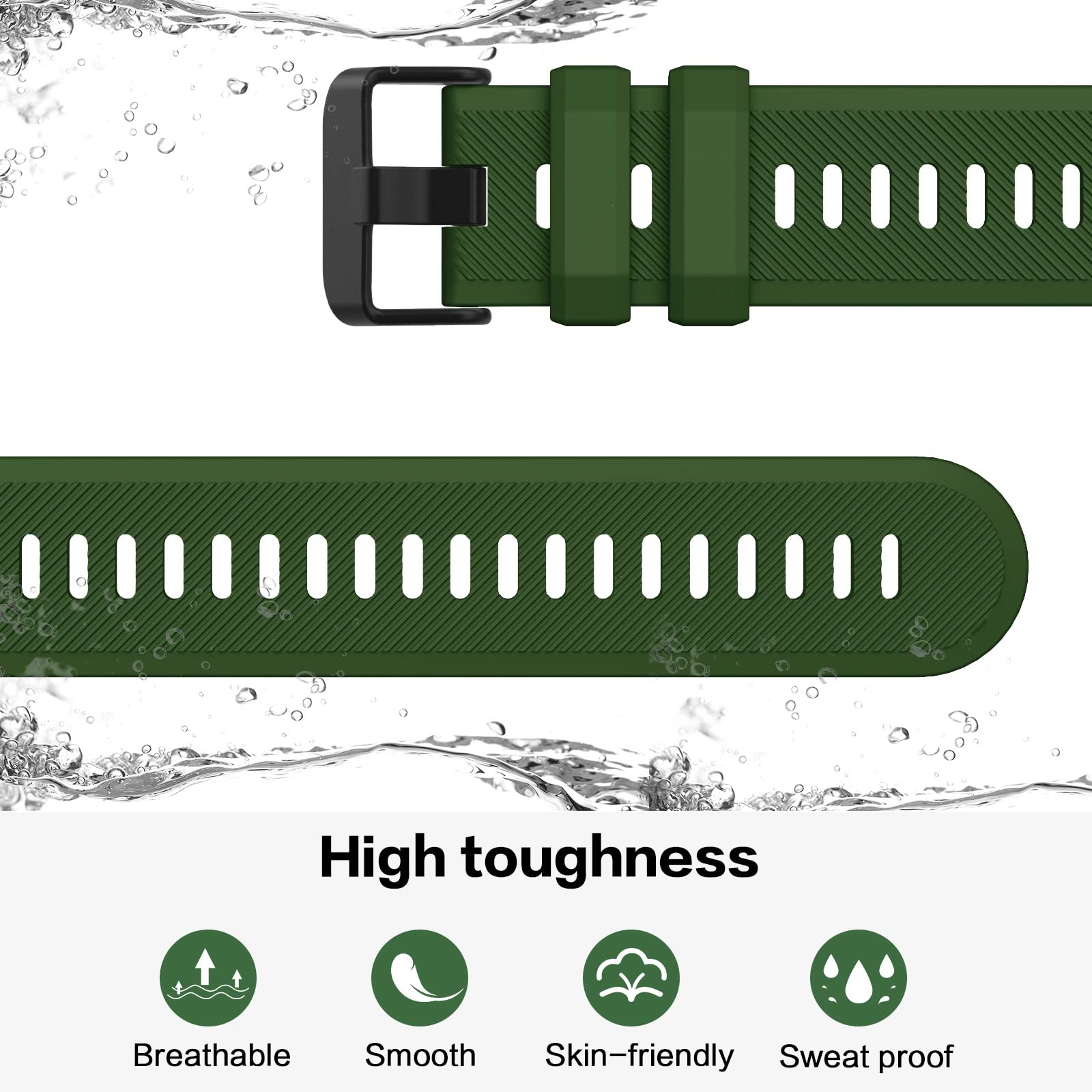 Strap for Amazfit GTR Silicone 22mm Sport Replacement Straps for Amazfit Pace/Amazfit Stratos/Stratos 2/ Stratos 2S/ Stratos 3/ Amazfit GTR 2/ GTR 2e/ GTR 3/ GTR 3 Pro/Huawei Watch GT 2 3 Pro - Image 2