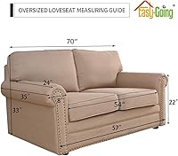 Vista 5 de Easy-Going - Funda elástica sobredimensionada para sofá biplaza, 1 pieza, protector de muebles, suave, con parte inferior elástica, para niños, tela