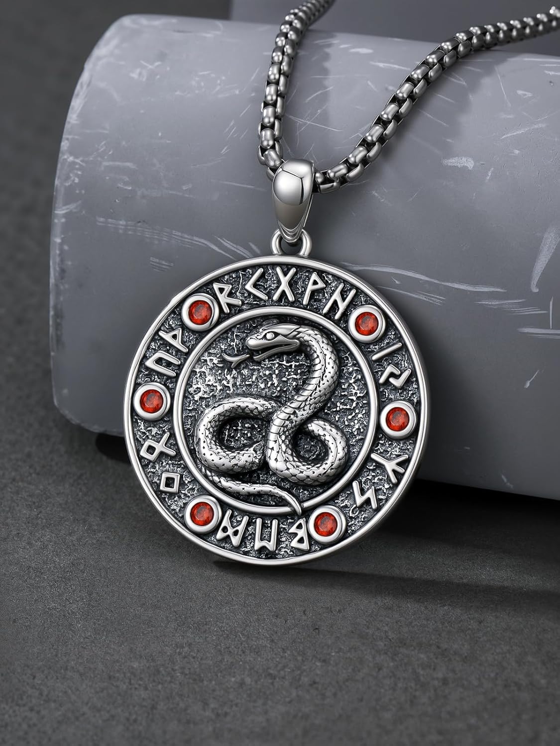 Viking Lion/Dragon/Eagle/Horse/Snake/Wolf/Celtic Wolf/Raven Necklace for Men Women 925 Sterling Silver Pendant Amulet Jewelry Valentines Day Gifts for Him Her with 2.5mm 22"+2" Rolo Chain - Image 2