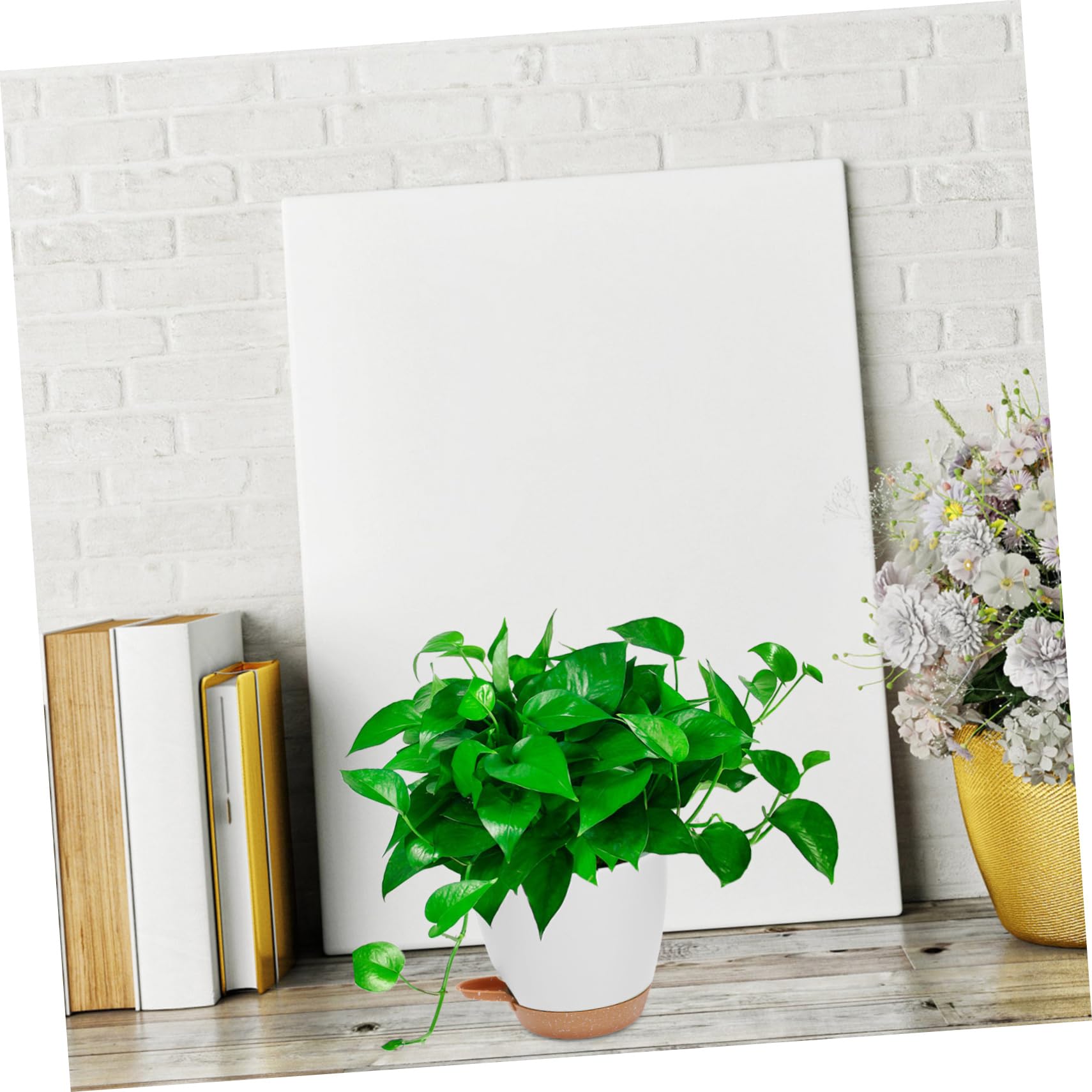 BESTonZON 3 Stück Teiliges Selbstbewässernde Blumentöpfe für Zimmerpflanzen Automatisches Bewässerungssystem für Kräuter und Blumen für Büro und Wohnzimmer Dekorative Pflanzgefäße