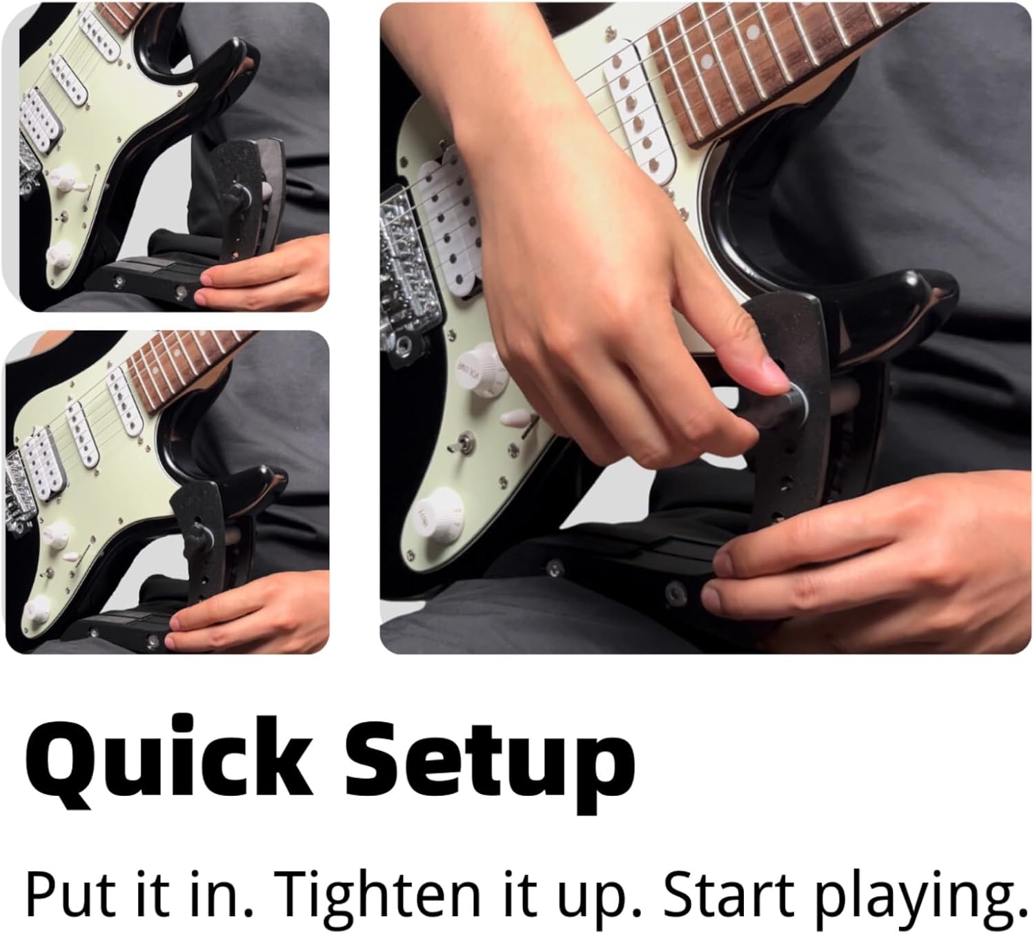 Ergonomic Electric Guitar Holder Footstool Leg Stand Guitar Foot Stool Electric Guitar Support Leg Stand Guitar Lifter (Black)