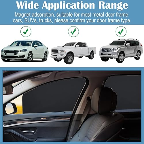 Miniatura 4 de Tallew 4 parasoles magnéticos opacos magnéticos para ventana de automóvil, cortinas para ventana de automóvil, cortinas para ventana de automóvil,