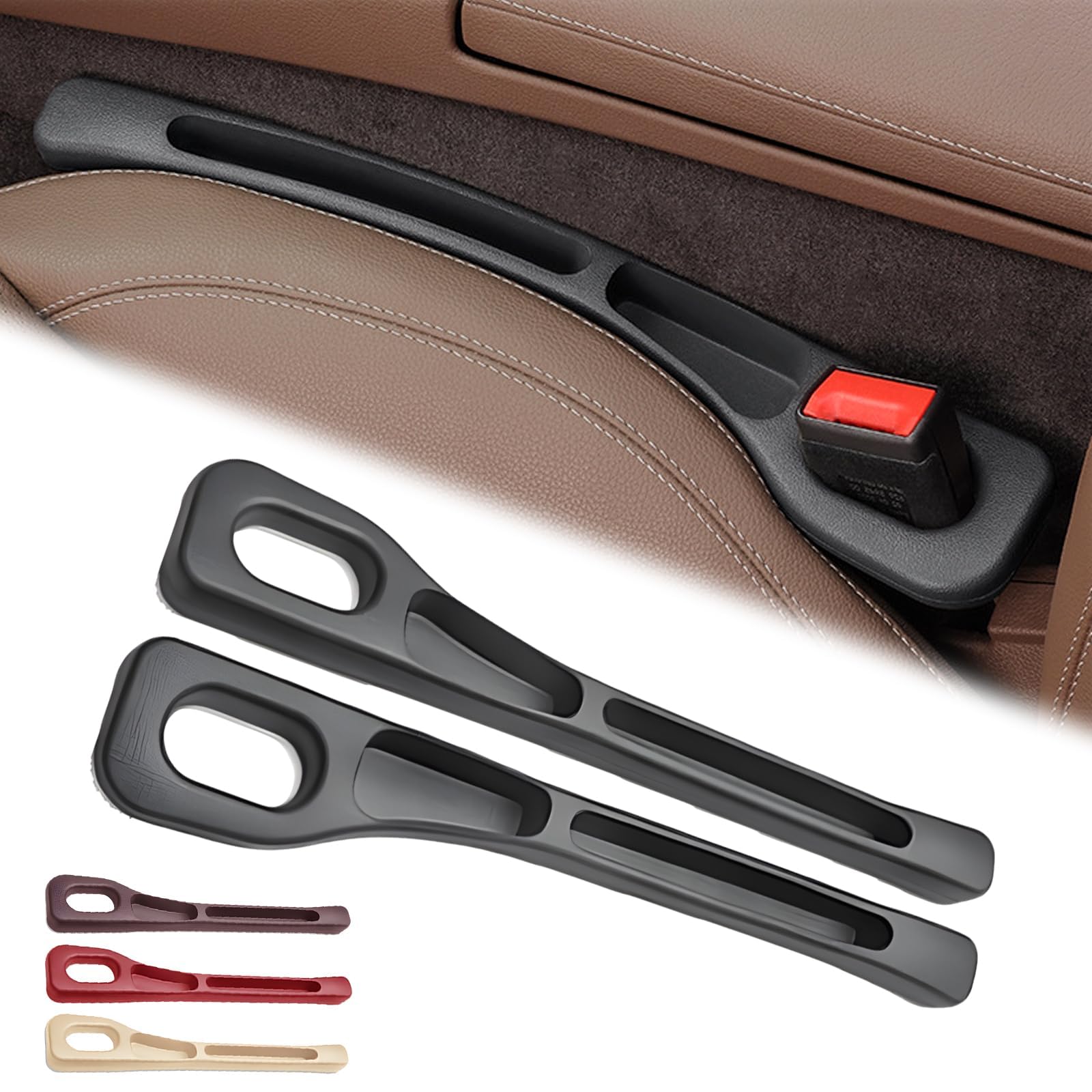 Jinxir Black 2Pcs Car Seat Gap Filler For Vauxhall Corsa-C Corsa-D Corsa-E Corsa-F, Seat Side Gap Filler Vehicle Mounted Gap Leak Proof Filling Strip Accessories,
