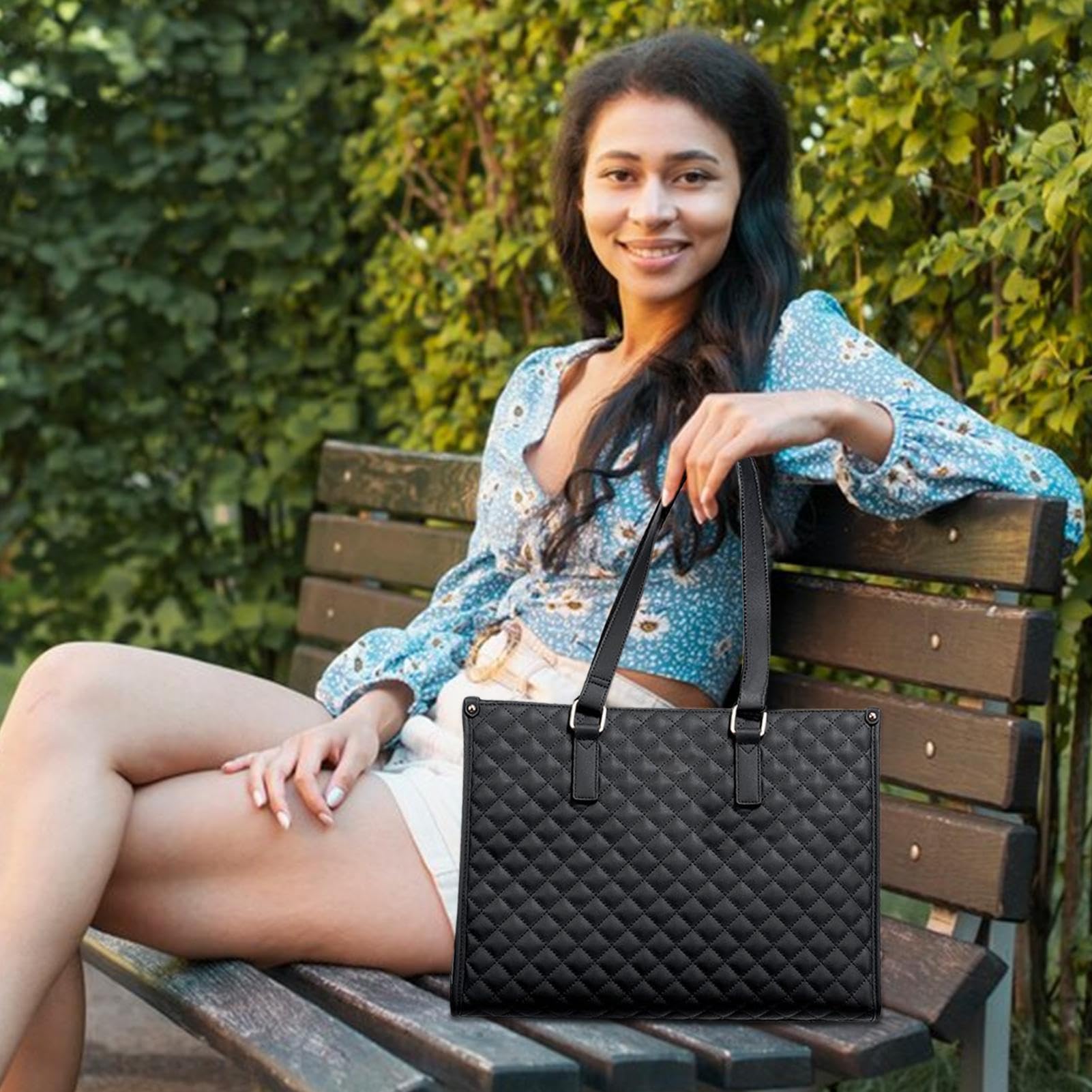 2 In 1 Tote Bag Lunch Bag Combo, Lunch Tote Bag Voor Vrouwen, Laptoptas Met Lunchcompartiment, met Lunchcompartiment(Black