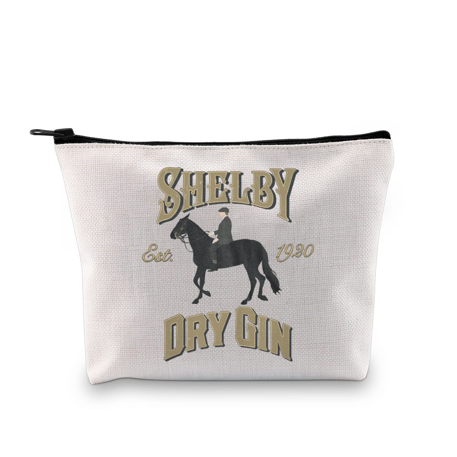 GJTIMPeaky TV Show Inspired Zipper Pouch Shelby Dry Gin Est 19 20 Crime Drama TV Fans Makeup Bag for Fans, Est 1920 Bag, Medium, Cosmetic Bag With Printing