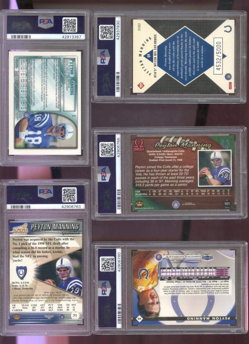 1998 Bowman Chrome #1 Peyton Manning ROOKIE RC MINT PSA 9 Graded Football Card