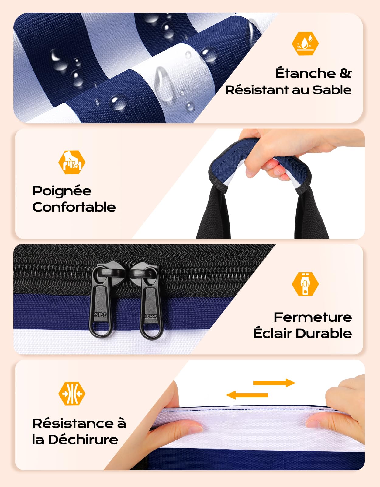 CIRYCASE Grand Sac de Plage XXL Isotherme 54L Cabas Voyage Femme Pliable Étanche Compartiment Sec-Humide Sac Fourre Tout Sport Vacance