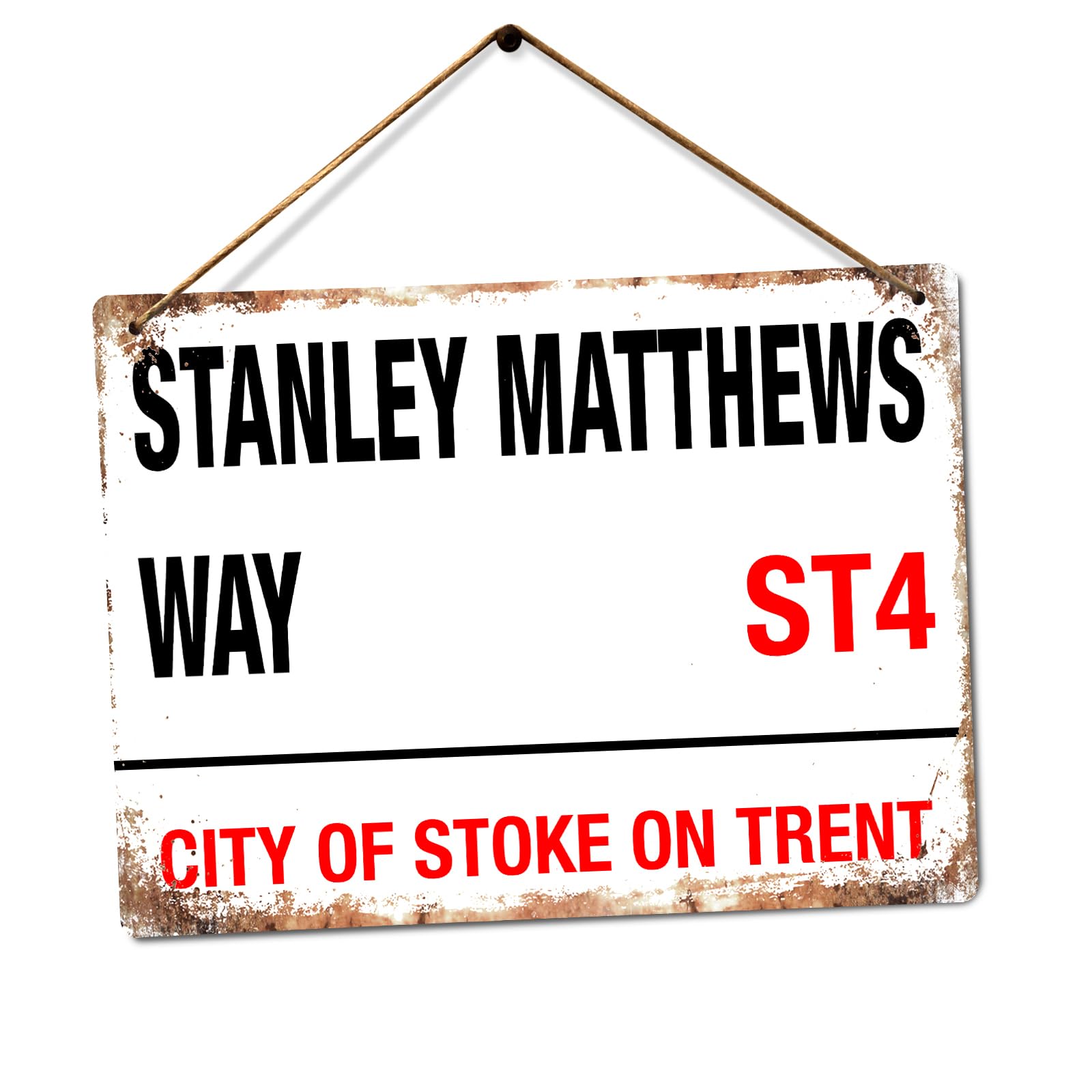 Stanley Matthews Way | Metal Wall Sign Plaque Art | Stoke On Trent City Metal Street Sign 8X12 Inches