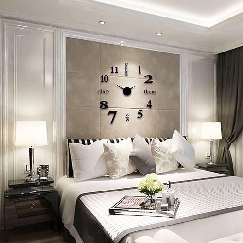 Miniatura 7 de Reloj de pared grande, decoración moderna de pared, reloj de pared 3D sin marco, reloj de pared para relojes, horas, decoración de la casa para sala