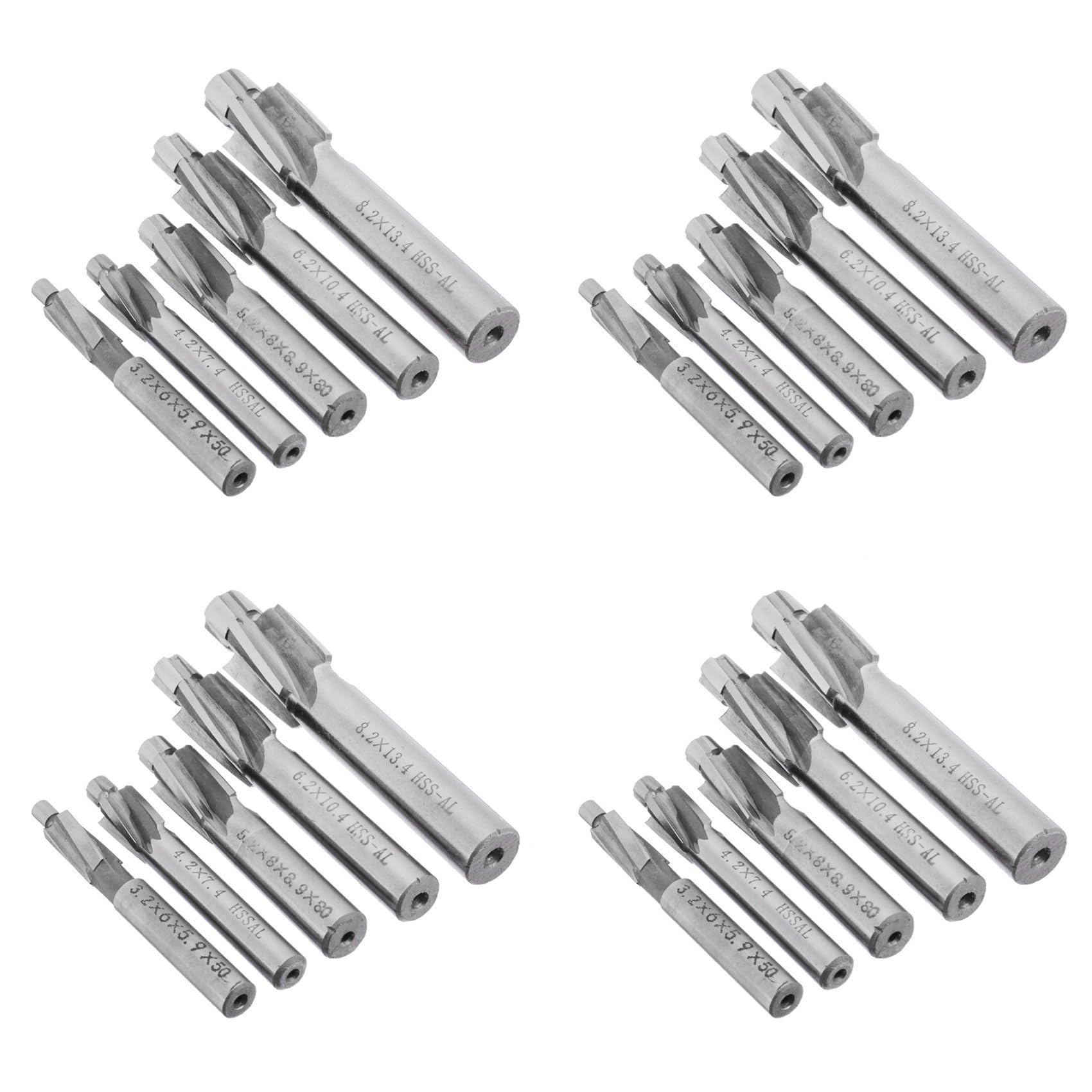 Jnchdghwa 20Pcs HSS Counterbore End Mill M3-M8 Pilot Slotting Tool Milling Cutter Countersink End Mills