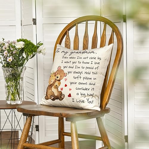 Miniatura 3 de AVOIN colorlife Funda de almohada con texto en inglés To My Grandature, 18 x 18 pulgadas, regalo para mujer, para el Día de la Madre, cumpleaños,