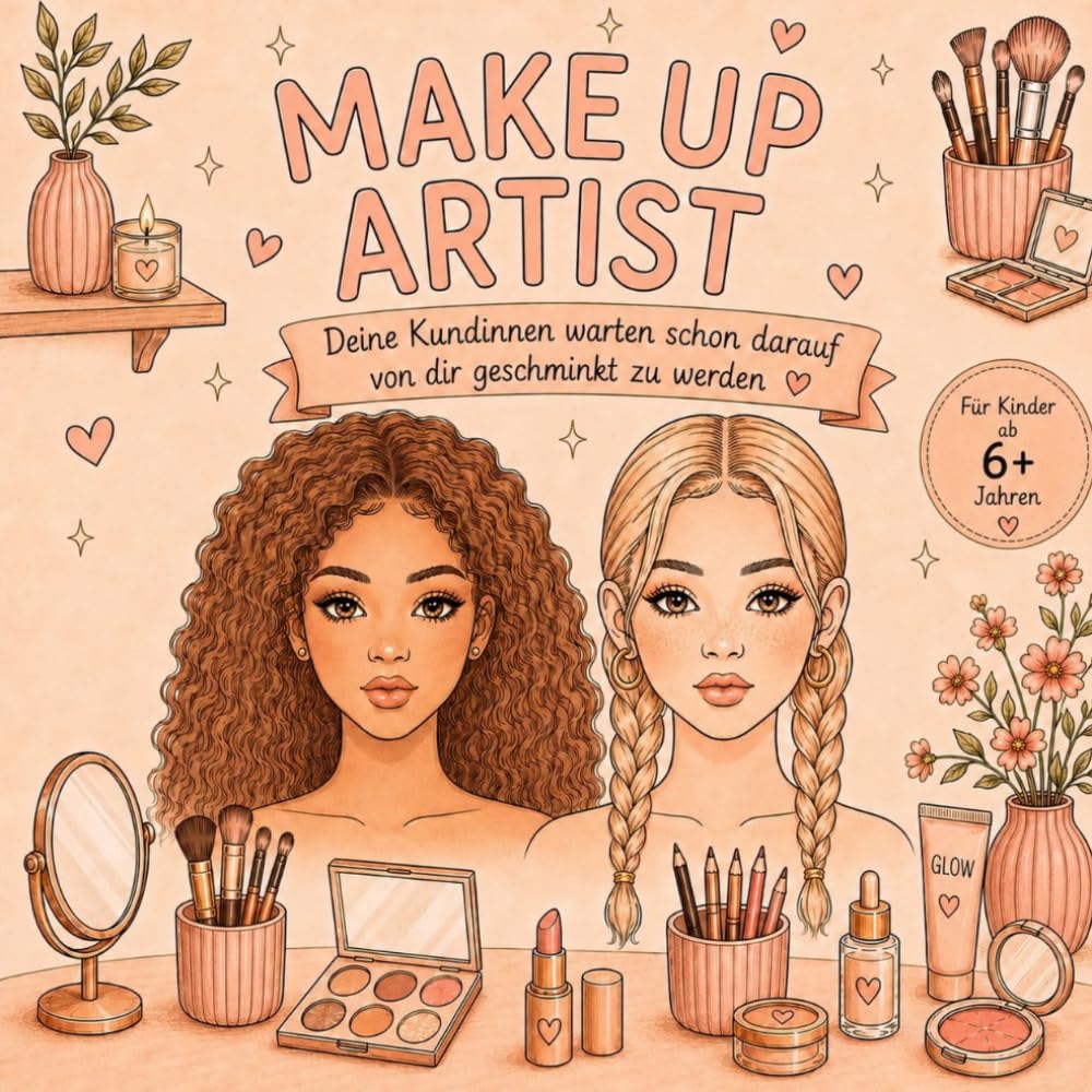 Make Up Artist - Malbuch für Mädchen: Kreatives Beauty Mitmachbuch zum Schminken, Ausmalen & Gestalten | Gesichter & Make-up Designs ausmalen (Malbücher für Kinder)
