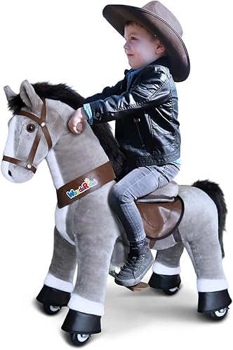 Miniatura 22 de WondeRides Caballo de juguete para pasear a caballo, tamaño M 4 para edades de 4 a 9 años (36 pulgadas de altura), unicornio mecánico con ruedas
