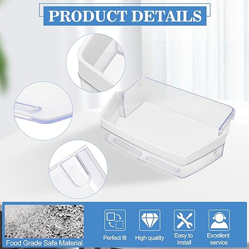 Miniatura 4 de WR71X11044 Contenedor para puerta de refrigerador (lado derecho) compatible con estantes de repuesto GE para refrigerador, sustituye a WR71X11059,