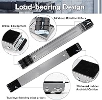 Vista 2 de Rodillos universales extensibles para electrodomésticos, paquete de 4, herramientas de movimiento fuertes con 24 rodillos y equipos de freno, base