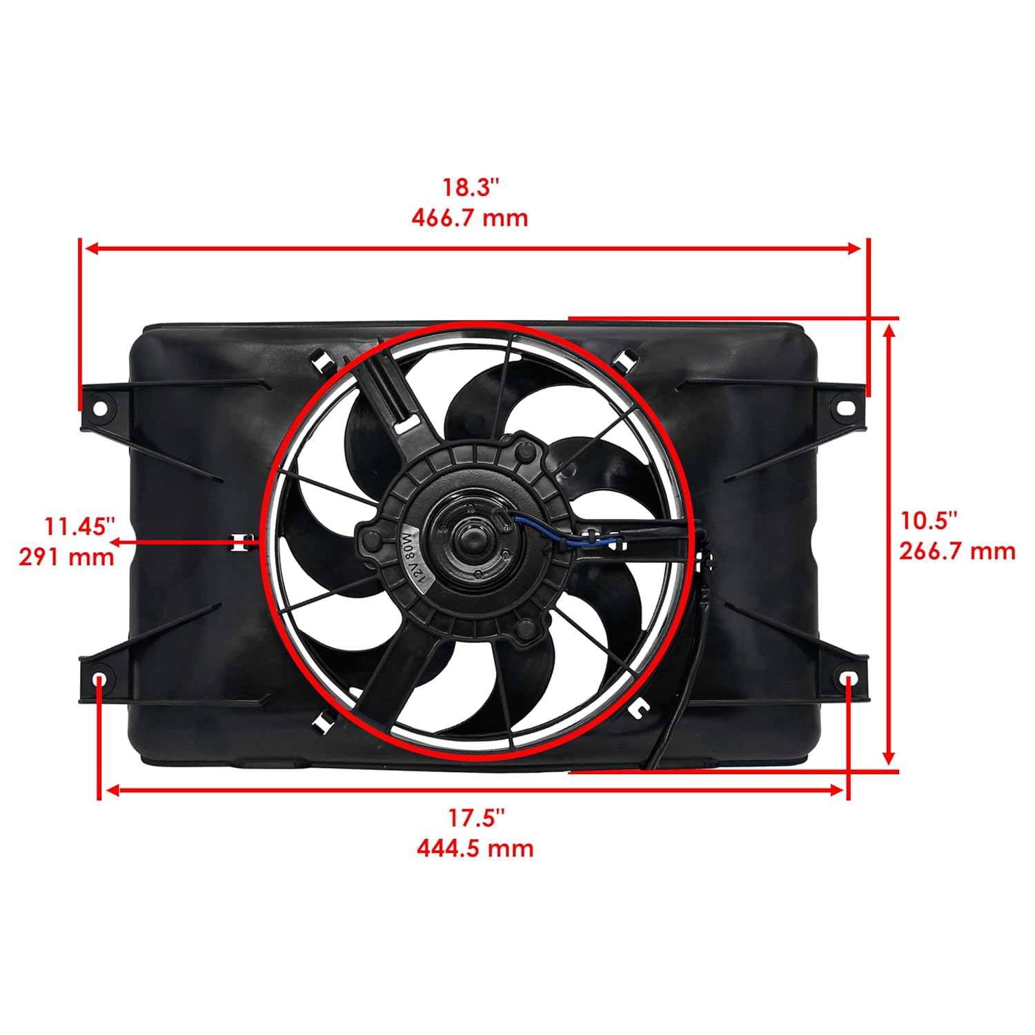 Caltric Radiator Cooling Fan Blower Assembly Compatible with Yamaha Viking 700 YXM700 4X4 2014-2020