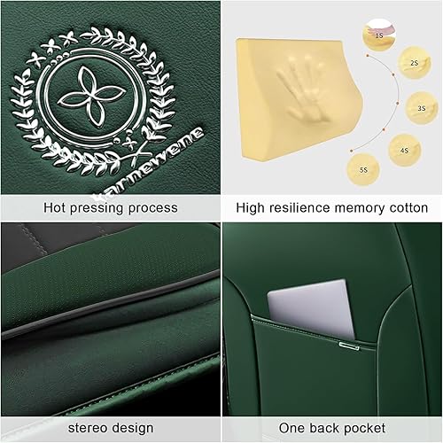 Miniatura 5 de Bitablue Fundas de asiento para Chevrolet Chevy Aveo 2004-2011, funda de asiento de automóvil de piel sintética, compatible con bolsa de aire,