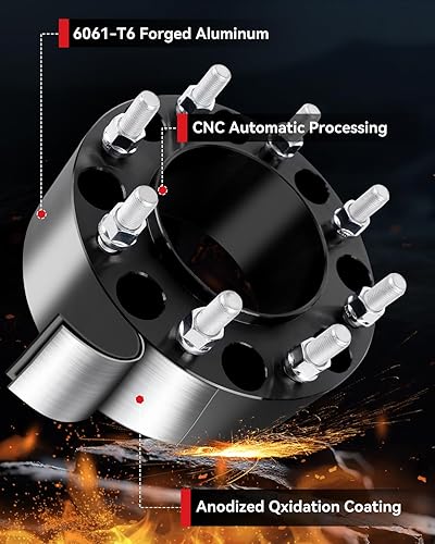 Miniatura 6 de YIZBAP 2 espaciadores de rueda centrados de 8 x 170, separadores de rueda de 2 pulgadas 0.315x6.693 in, orificio de cubo de 4.917 in con paso de