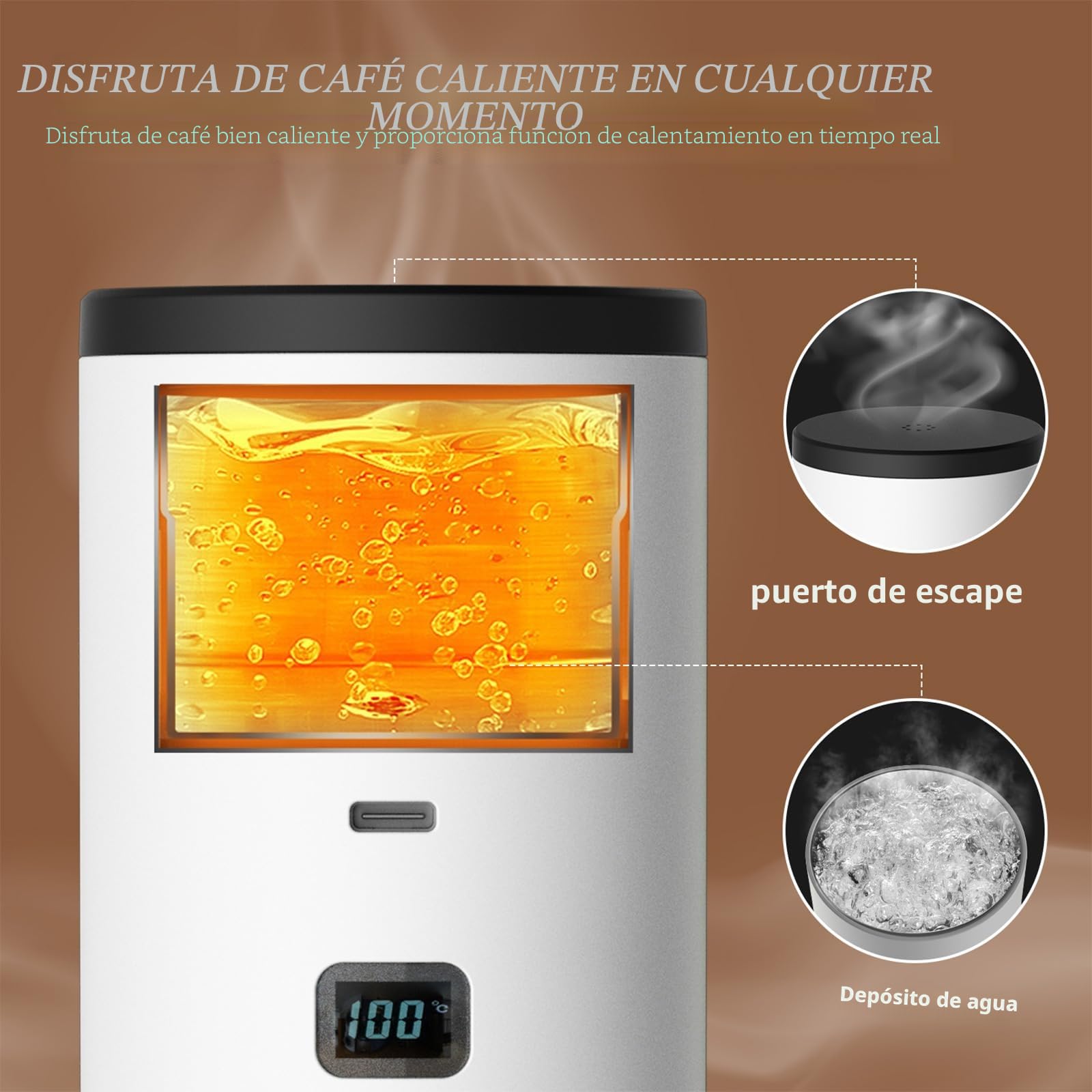 3 En 1 Cafetera Portátil de Café 15 Bares - Cafetera de Espresso de 72W con Cápsulas/Máquina de Espresso Eléctrica USB con Calentamiento Rápido | Depósito de Agua de 90ml | Para Viaje/Oficina