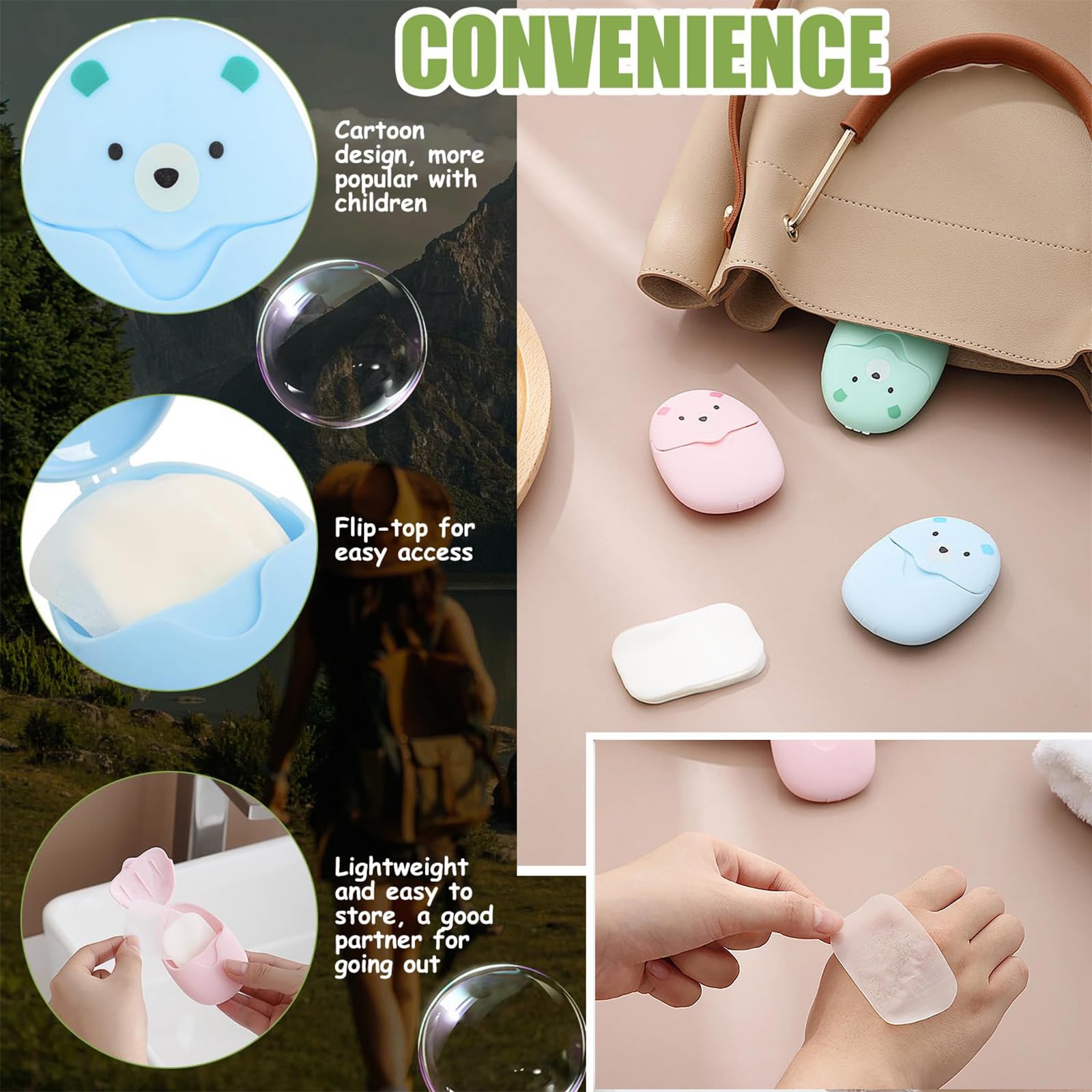 Sapone In Fogli YILANJIN - 4 Scatole Con 80 Fogli Monouso, Portatile Per Viaggi, Campeggio, Escursionismo E Cucina