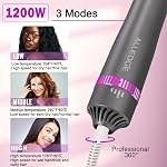 Brosse sèche-cheveux 5 en 1 Brosse de sécheur Négatif Ionique chaud Air Brosse & Styler Volumizer avec Séchoir à cheveux à tête de brosse interchangeable avec peigne pour le séchage des cheveux
