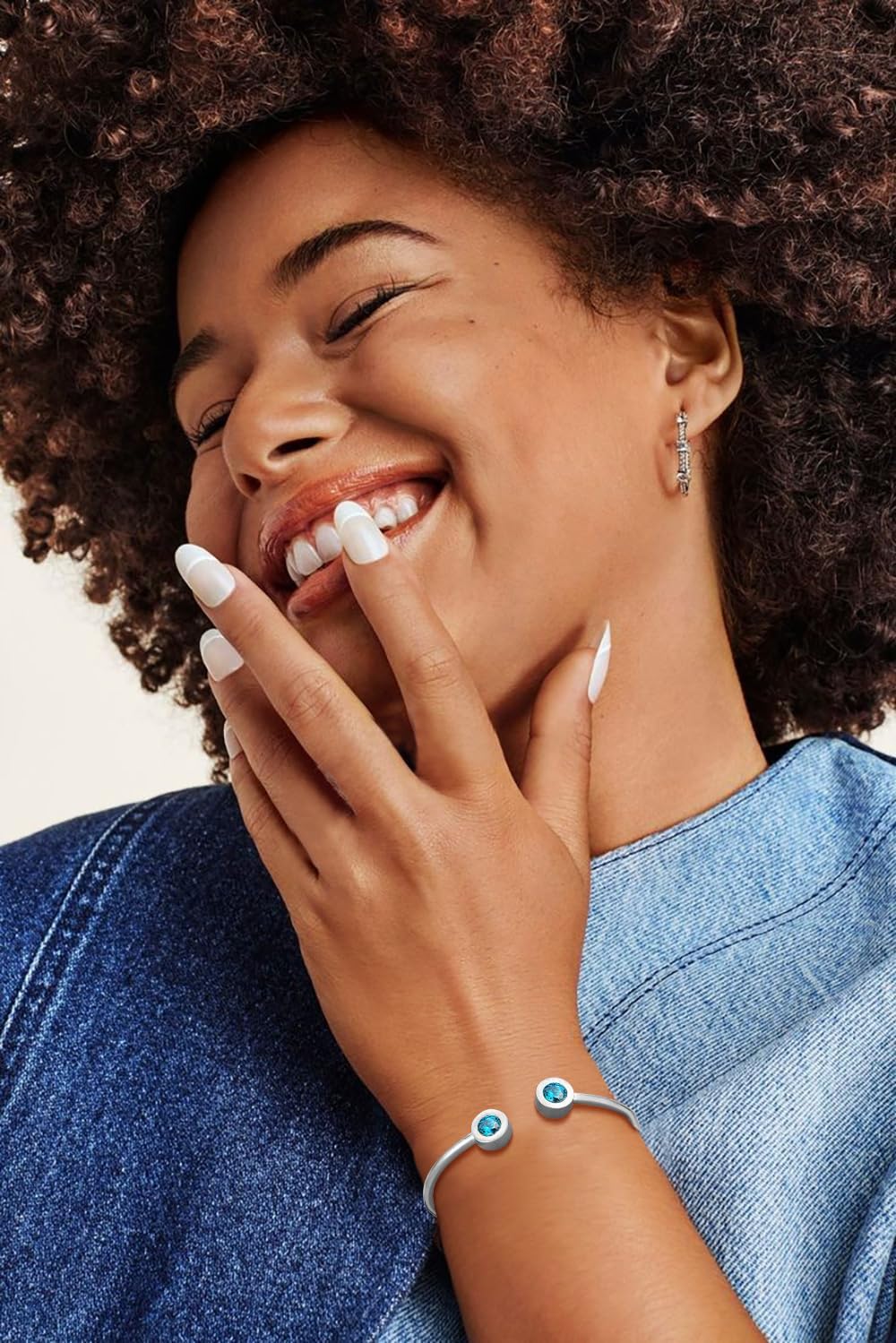 Trendy Stainless Steel/Gold Plated Birthstone Bangle Bracelet for Women Cuff Bracelets Birthday/Valentine's Day Jewelry(with Box) - Image 2