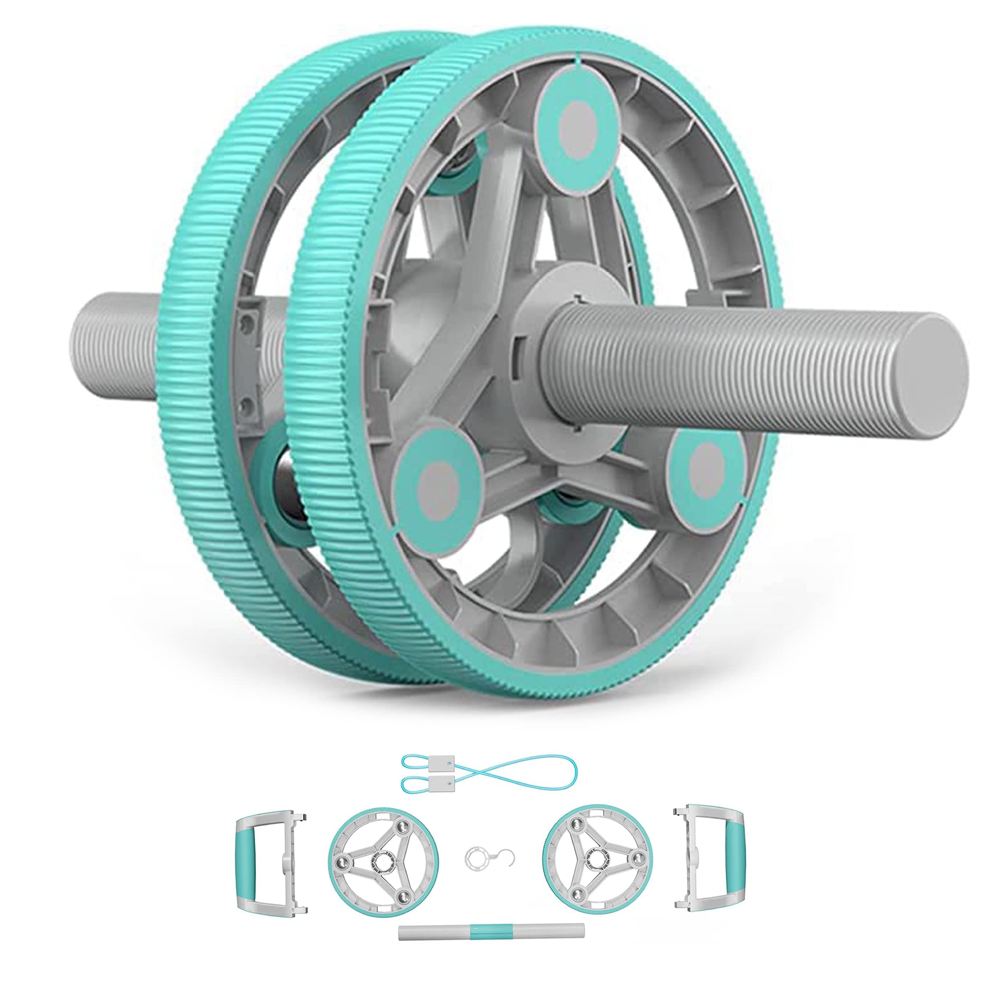 14 IN 1 AB Wheel Roller for Men & Women | Gym Equipment for Abdominal Body Building | Ab Excerciser Ideal for Home Gym (Green)-picture-20