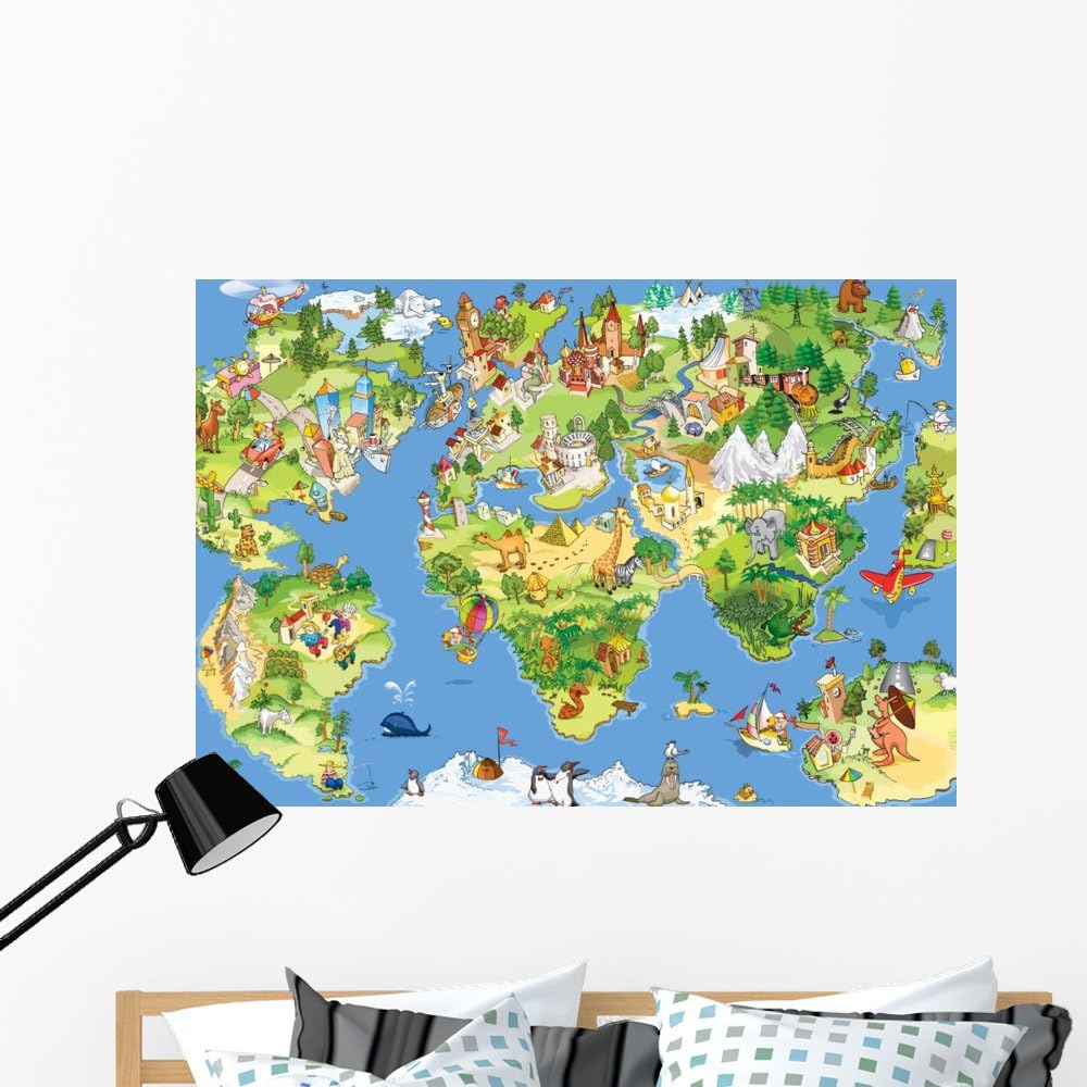 Wallmonkeys Great and Funny World Wall Mural Peel and Stick Graphic (48 in W x 33 in H) WM162918
