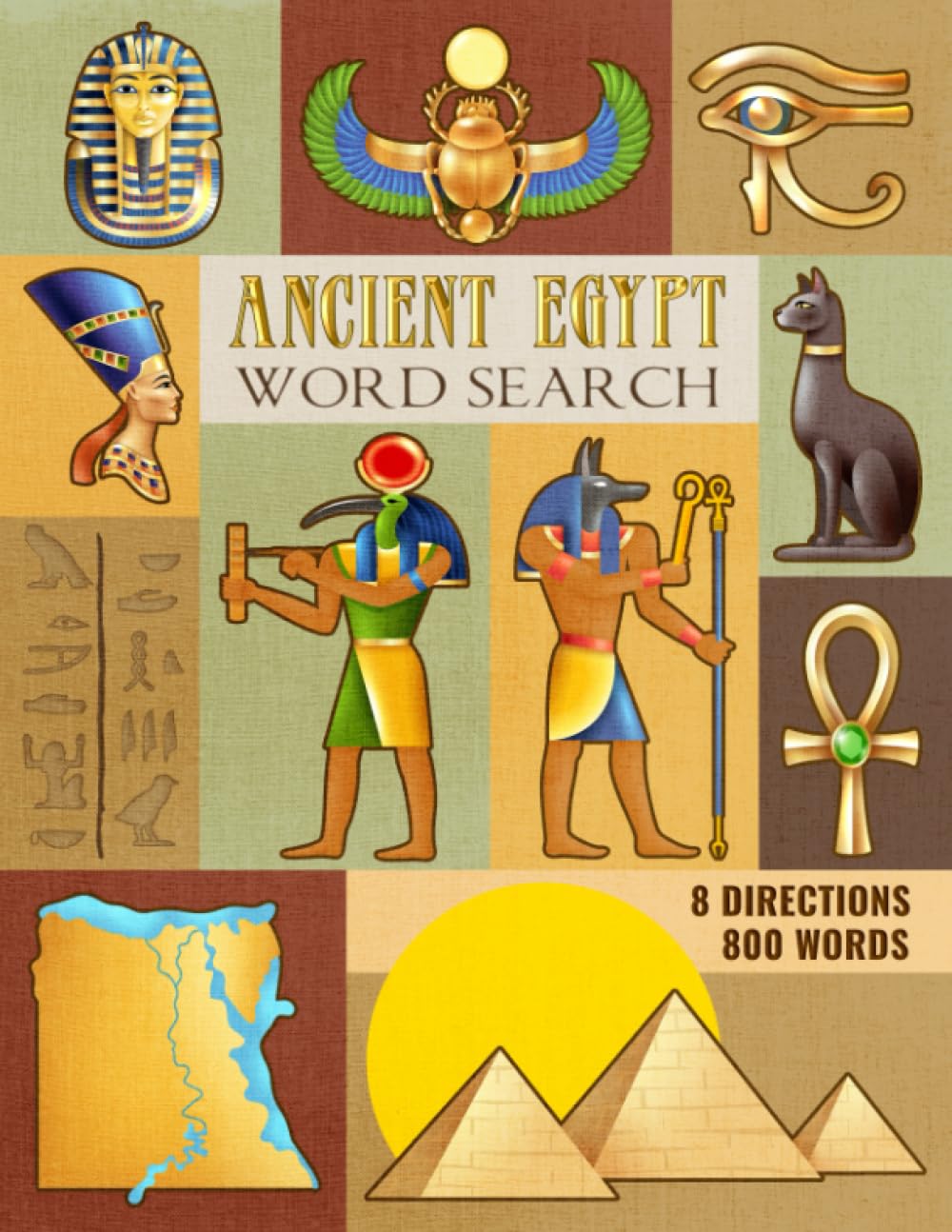 Ancient Egypt Word Search: Large Print Fun Wordfind Puzzles About Ancient Egypt for Kids, Adults and Seniors | 800 Words!