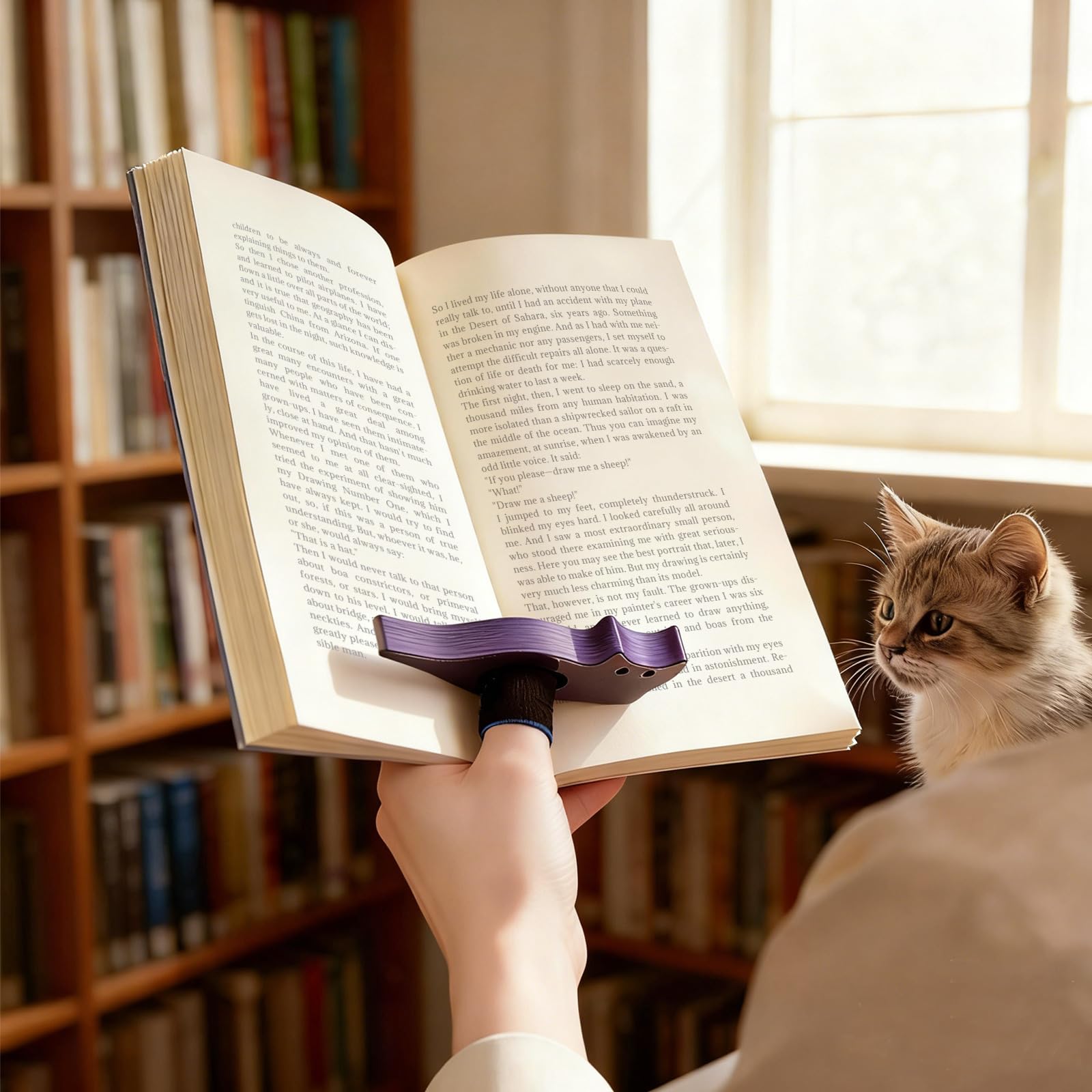 Marcapáginas de gato con soporte para páginas de pulgar, soporte para bolígrafos y marcador magnético de gato, marca de libro de metal para leer, accesorios de libros como regalos para amantes de los
