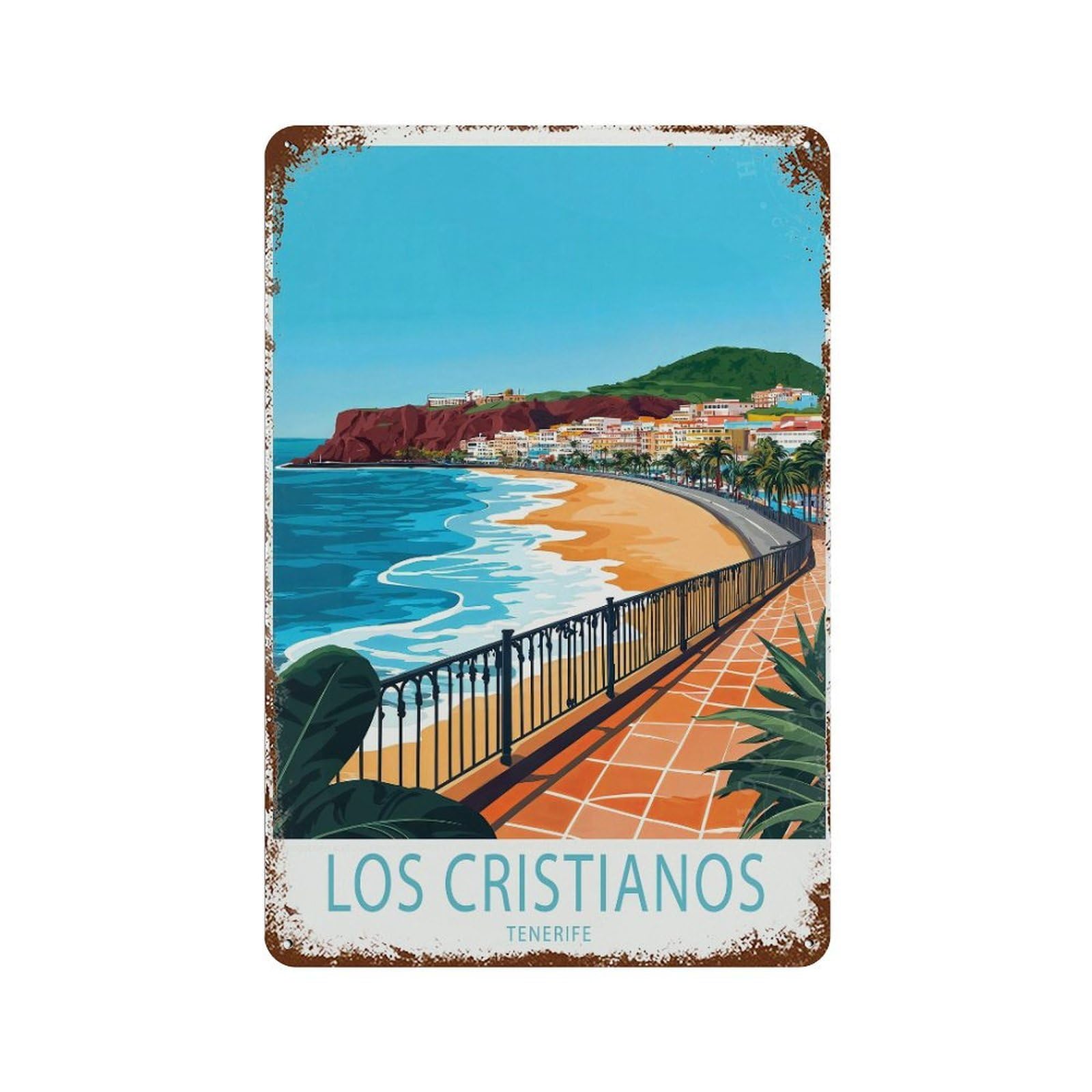 xiaoxiaoshen Los Cristianos Tenerife Travel Personalised Gifts (2) Wall Decor Art Metal Tin Poster Modern Home Decor Art Home Bar Shop Decorations Vintage Sign 30x20cm