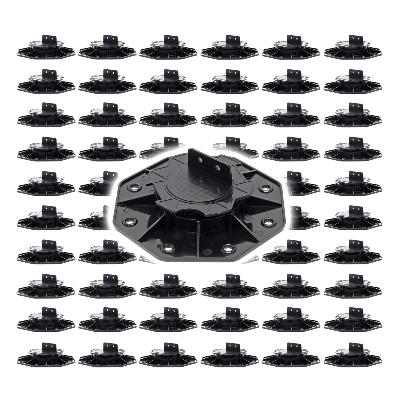 XPOtool Juego de 60 bases regulables para terraza carga máxima 2700kg ajustable en altura 18-25 mm