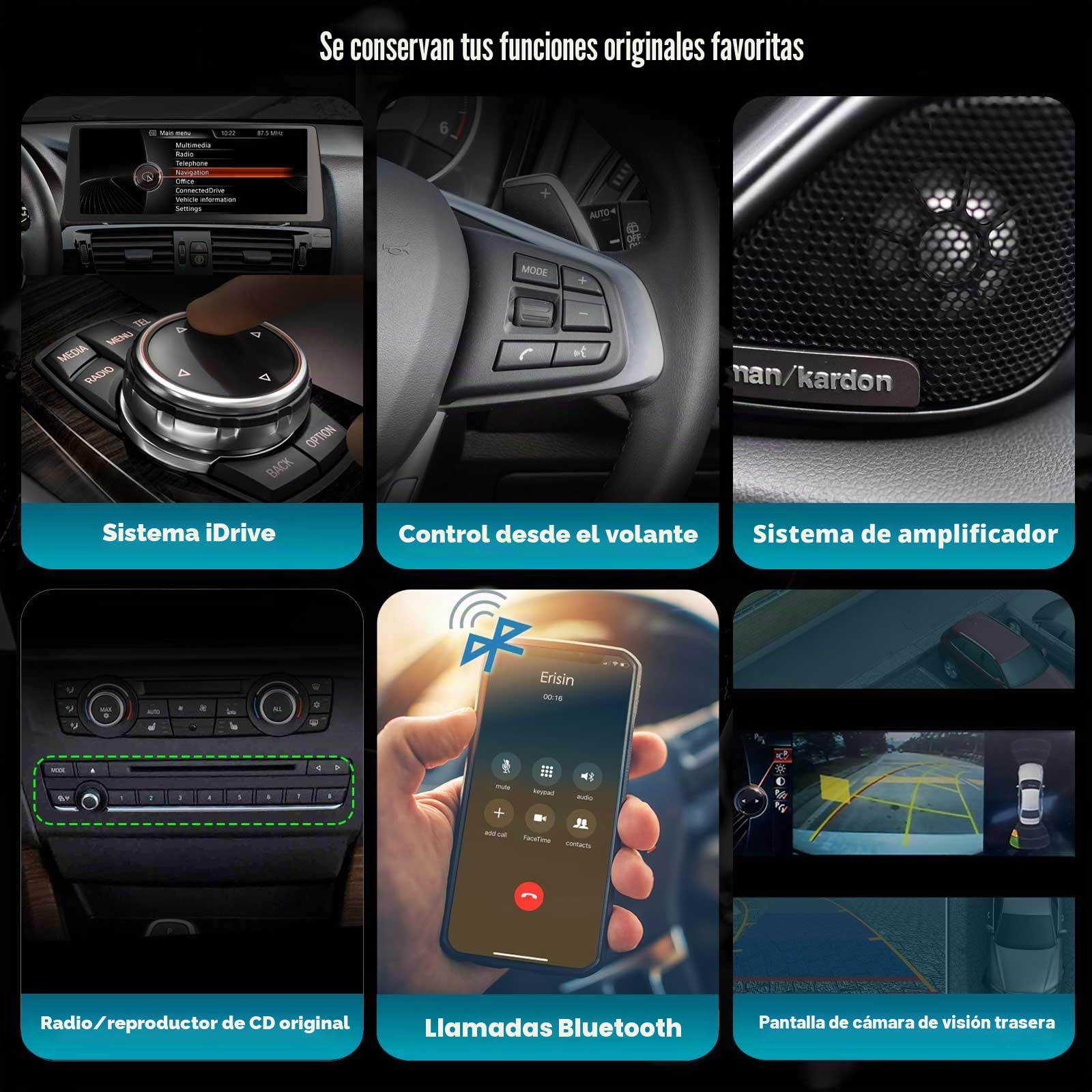 12,3" Pantalla 8-Core 8GB+128GB Android 14 Radio Coche Bluetooth GPS Navegador para BMW X3 F25 X4 F26 (2013-2017) NBT Soporta IPS Pantalla táctil iDrive CarPlay Android Auto WiFi 4G Canbus iDrive DSP