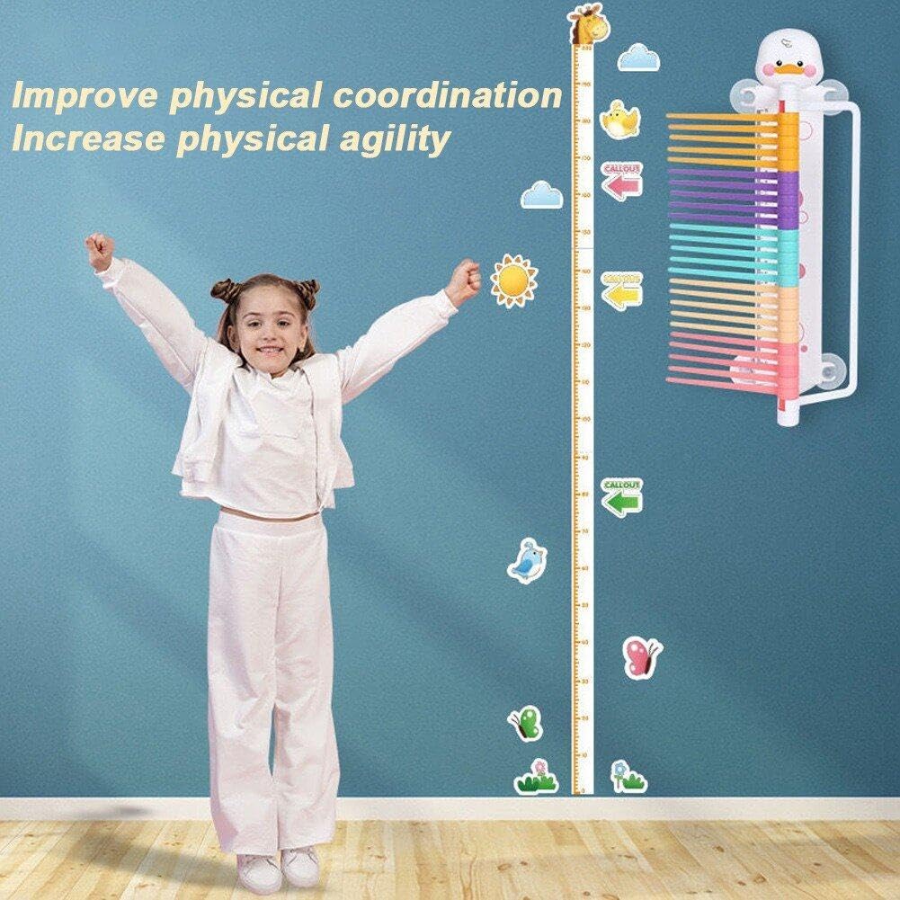 Probador De Salto Vertical para Niños, Entrenador De Salto Vertical Montado En La Pared con Dibujo De Pato, Dispositivo De Medición De Salto para Niños, para El Hogar Y El Jardín De Infantes