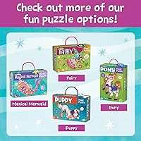 Vista 7 de Peaceable Kingdom Rompecabezas de unicornio brillante para el piso, 1 EA