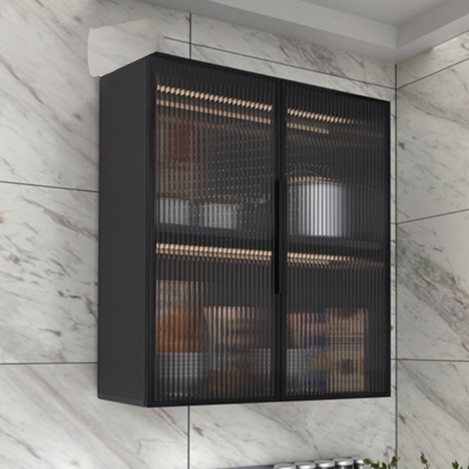Meuble de rangement mural polyvalent armoire étagère maquillage toilette salon 80cm