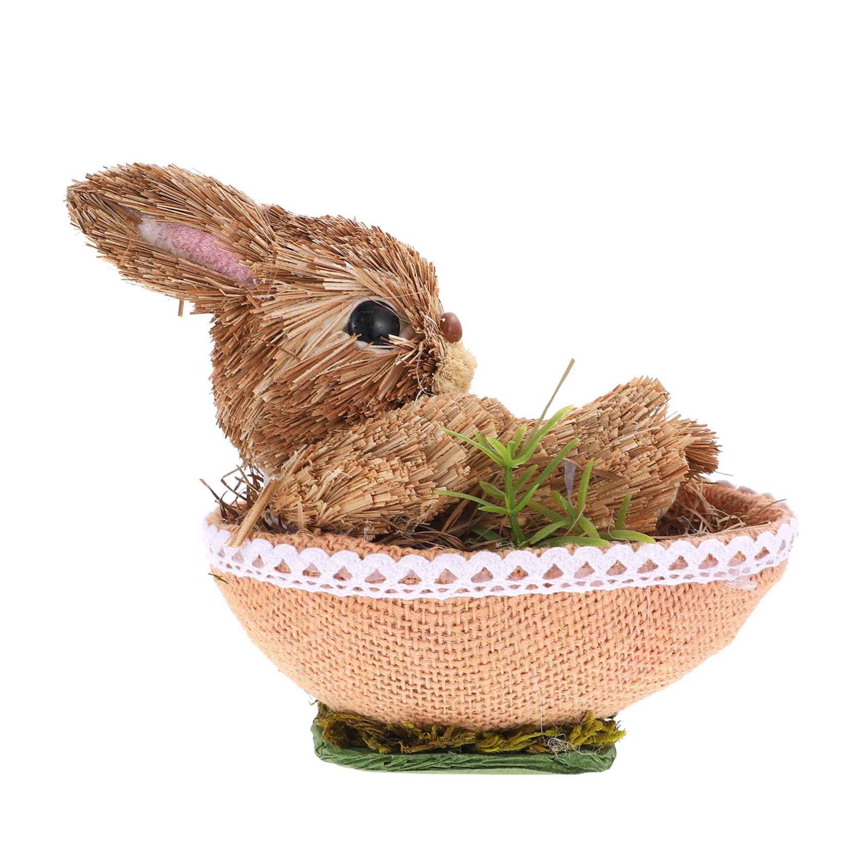 Alipis Woven Bunny Adornment Realistic Straw Decor for Easter Parties Garden Home Spring Ornament Photo Prop Unique Idea for Holidays Birthdays