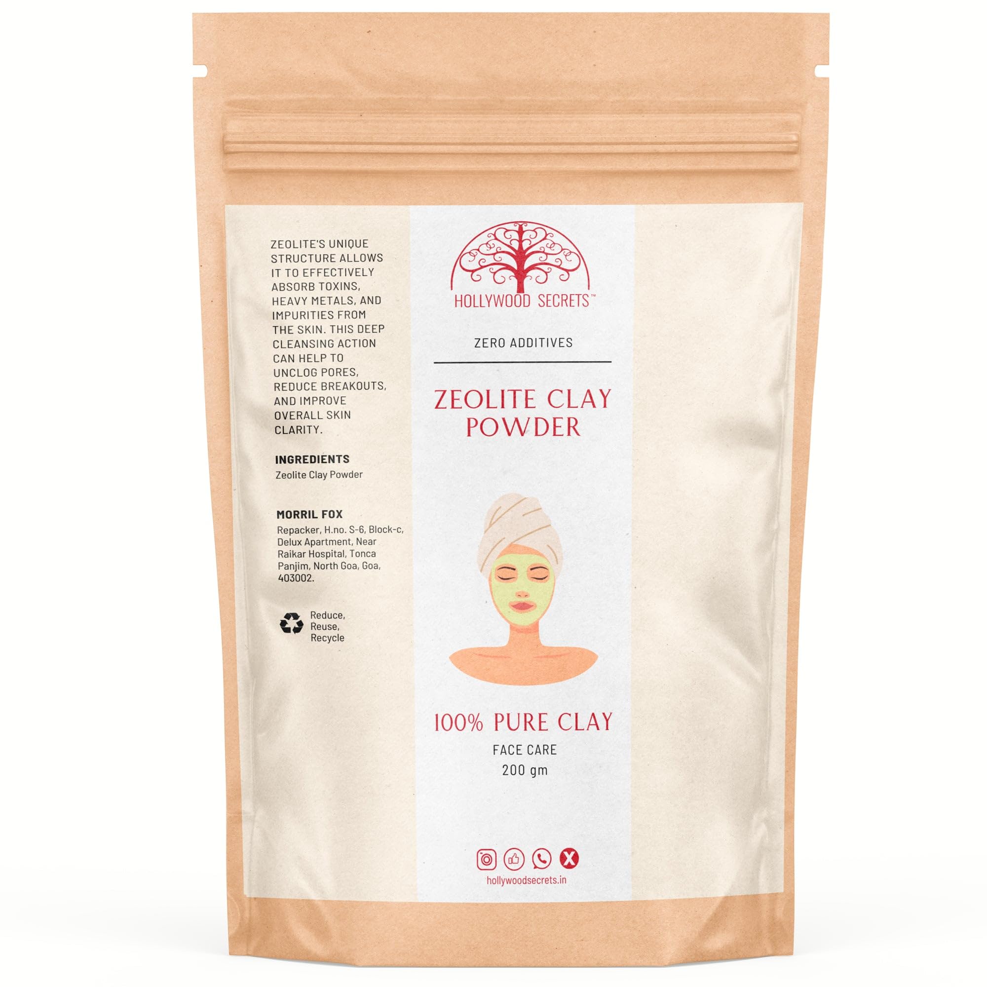 Clay Powders 200gms (Pure Zeolite Clay) | Healing Clay | Skin Brightening | For Face, Body, Foot