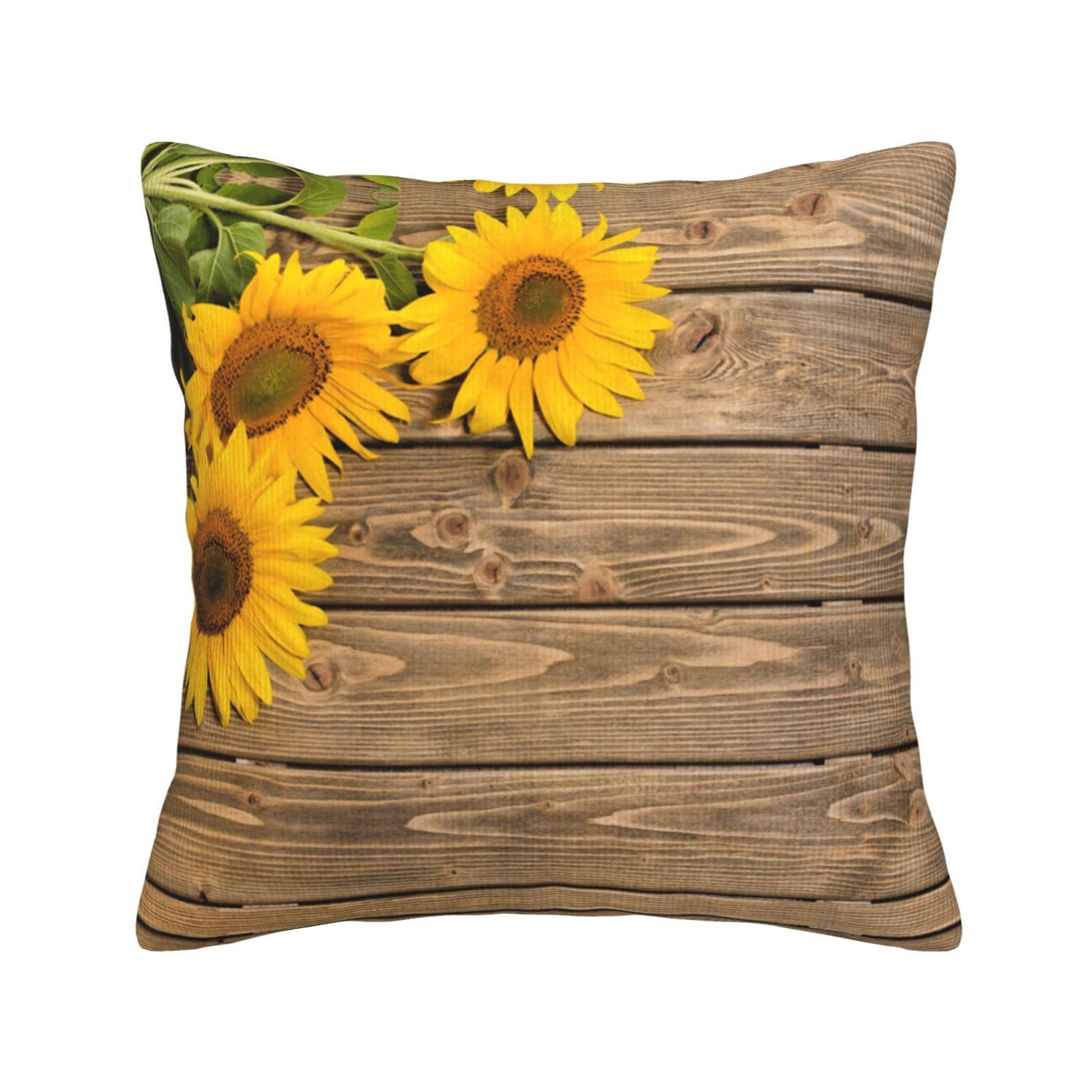Taie d'oreiller tournesols velours côtelé pour canapé convivial