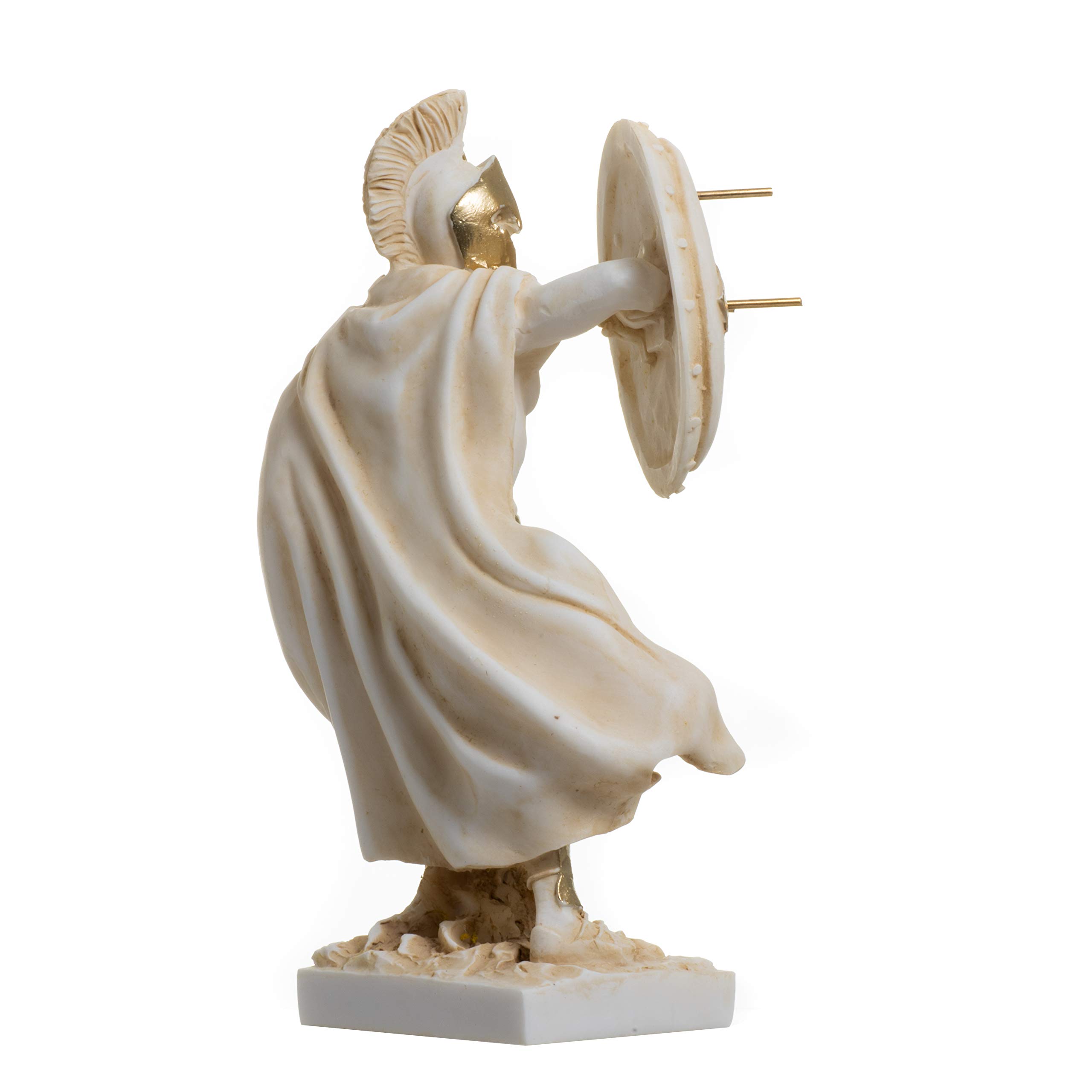LEONIDAS statuetka grecki spartański król rzeźba figurka alabaster złoty kolor 20 cm
