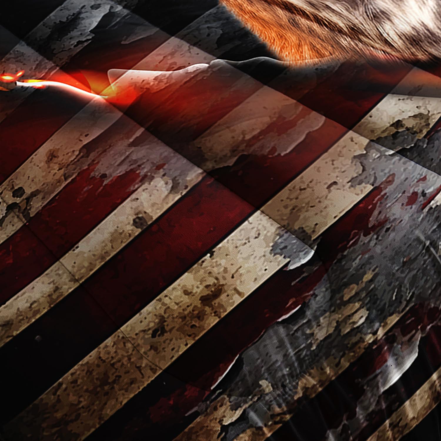 Deer Bedding Sets for Kids Boys Girls Room Decor,Hunting Themed American Flag Bedding Comforter Sets,Western Comforter Sets Camo Twin Bedding Set with 2 Pillowcases. - Image 5