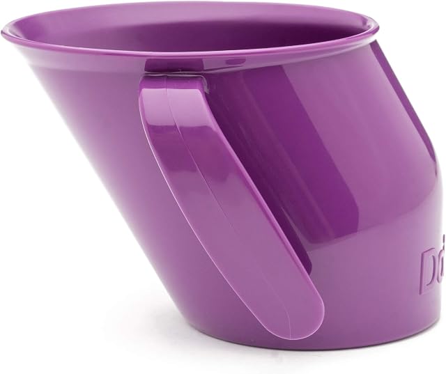 Doidy Cup - Training Sippy Cups for Toddler Cup & Babies - Unique Slanted Design Two Handles Baby Cup - Great Weaning Cup for Milk, Water & Juice - Use from 3-6 Months to Toddler (Purple)