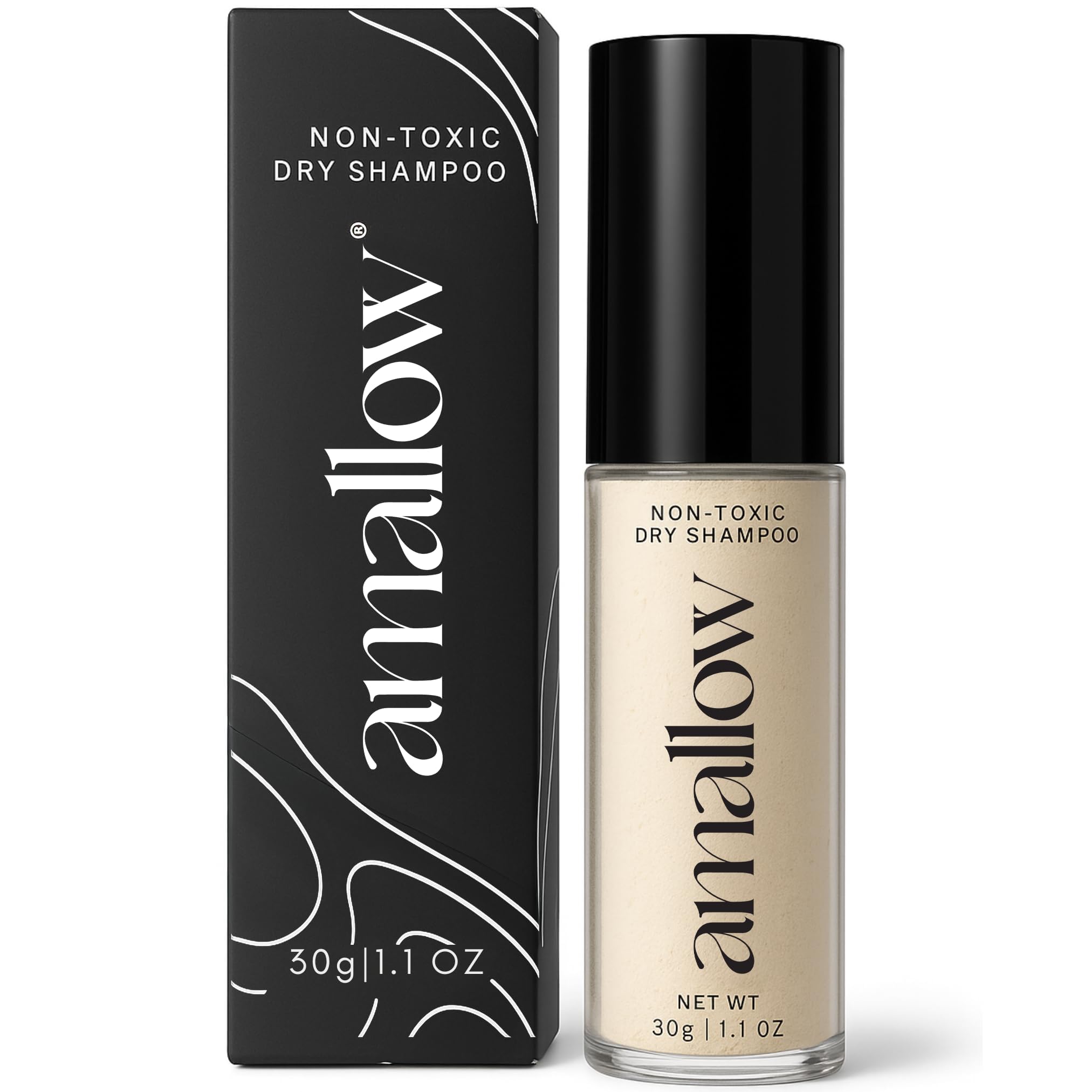 Amallow - Non Toxic Dry Shampoo Powder - With Organic Ingredients - Arrowroot, Bentonite Clay, Aloe Vera, & Essential Oils - No Talc, No Aerosol - Men & Women - Great For Travel