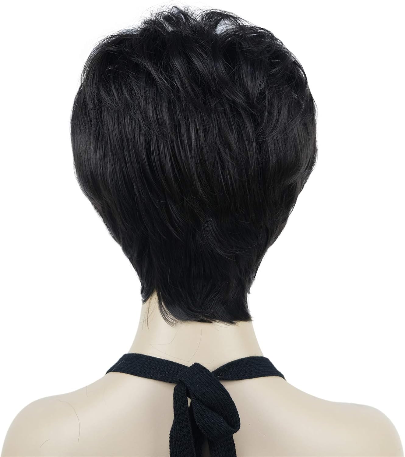 Lydell 8" Short Straight Women Wigs Layered Natural Heat Resistant Synthetic Wigs (Dark Brown) - Image 5
