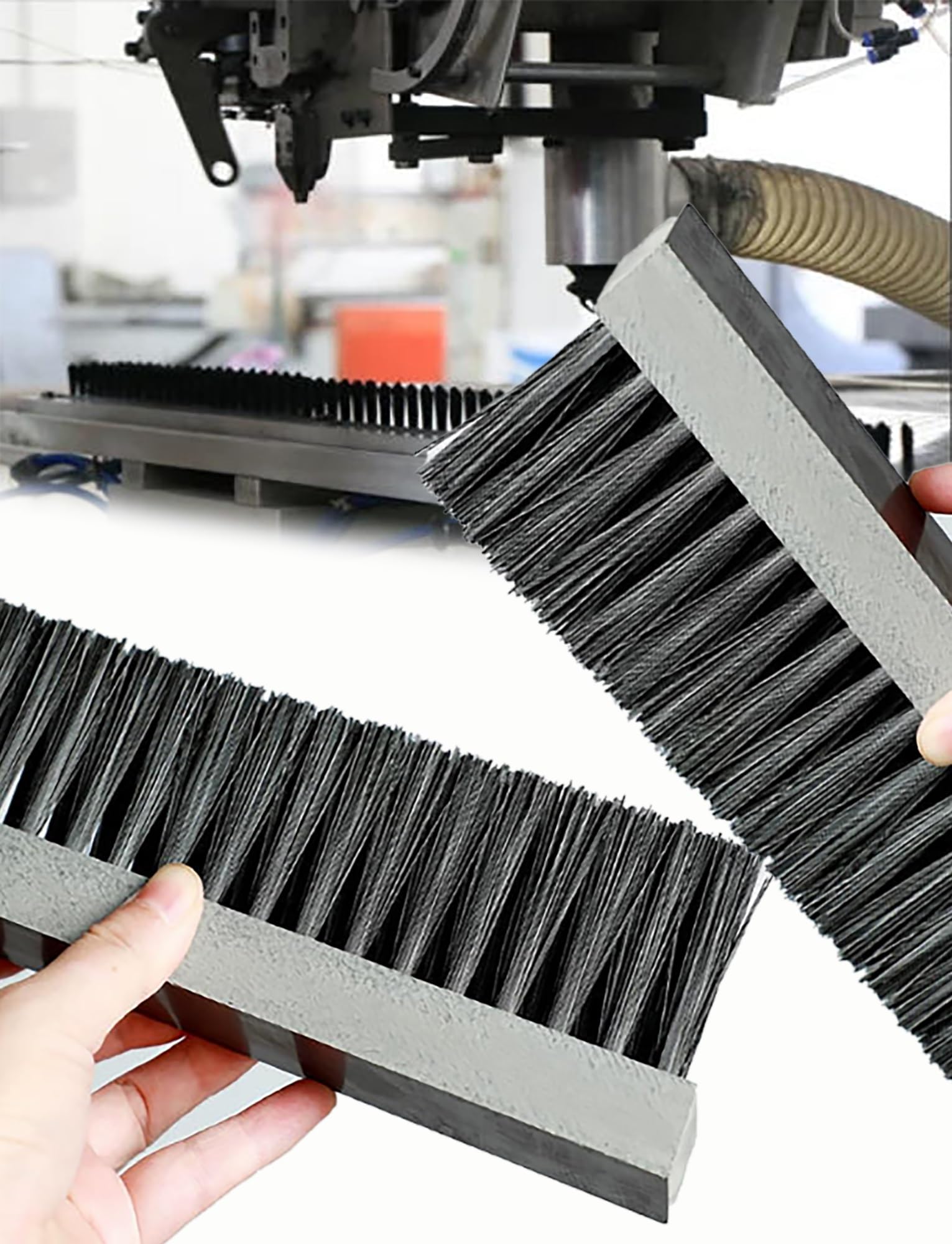 Strisce di spazzole in nylon, spazzola industriale con setole dure per la pulizia di macchinari e trasportatori, resistente all'abrasione durevole, 30,5 x 7,5 x 2,5 cm